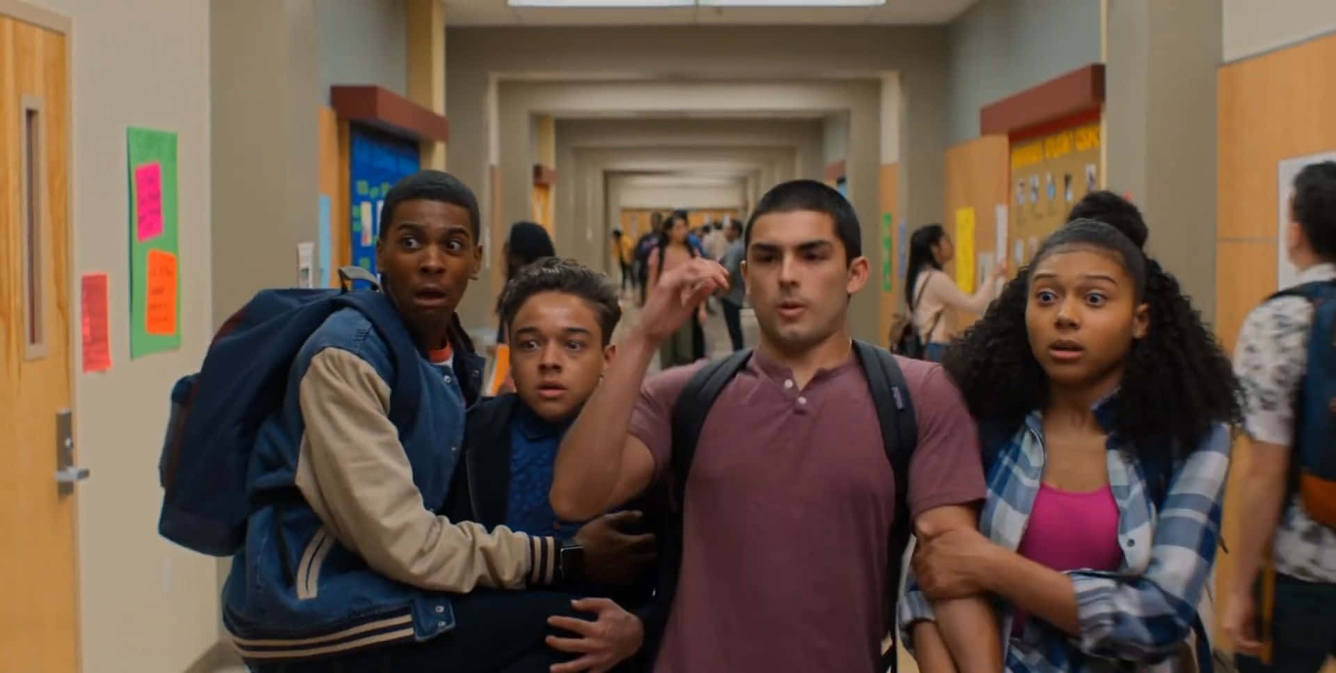 On My Block, school hallway, teenagers, HD Desktop Wallpaper