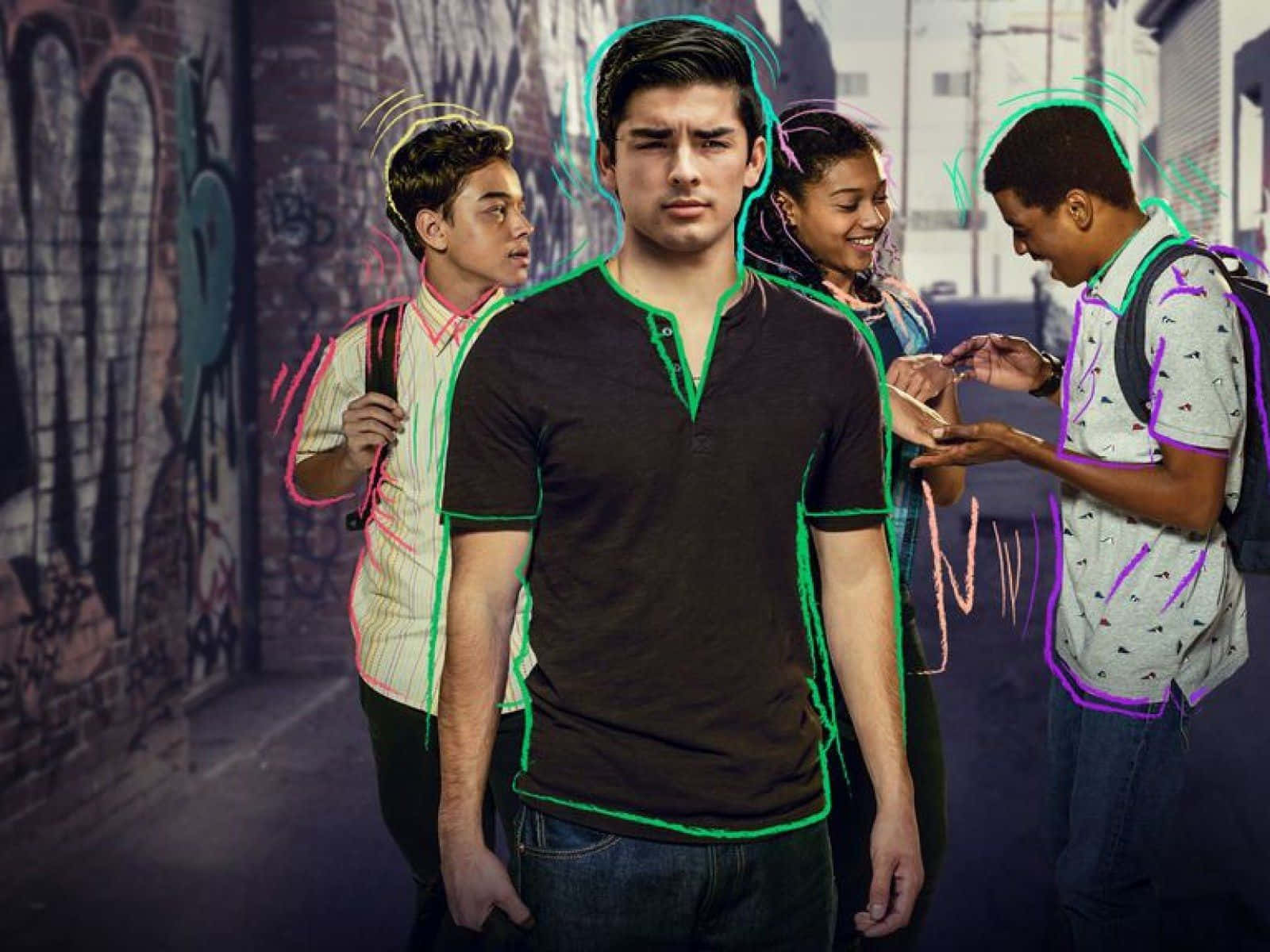 On My Block, neon colors, glowing energy lines, HD Desktop Wallpaper