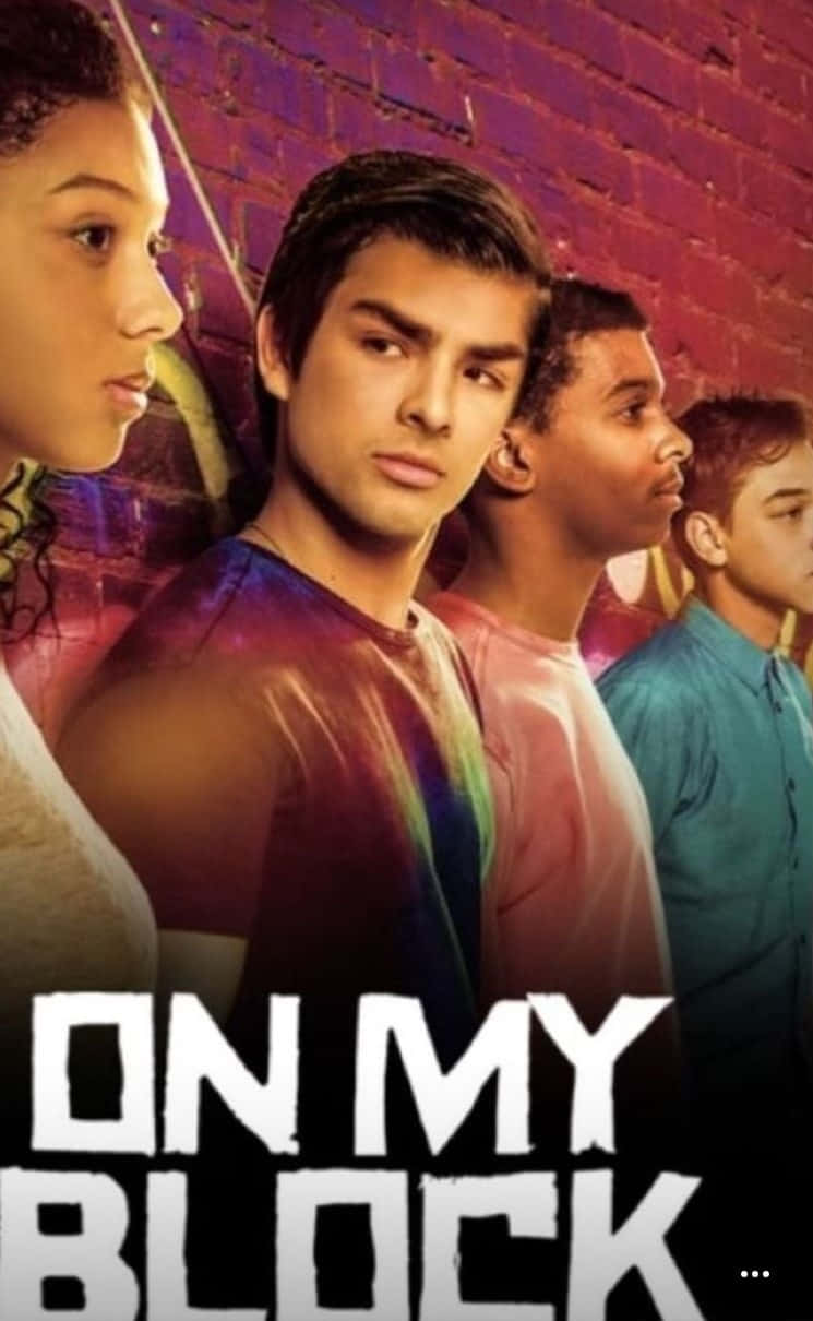 On My Block, TV Show Poster, vibrant purple brick wall, SD Phone Wallpaper