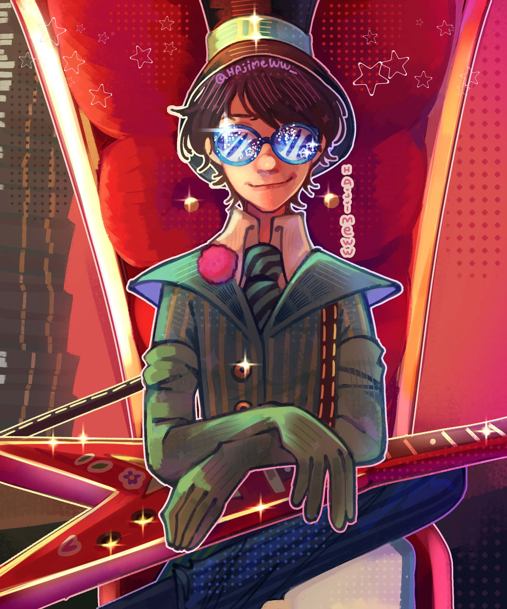 Onceler, blue reflective sunglasses, green jacket, Full HD Phone Wallpaper
