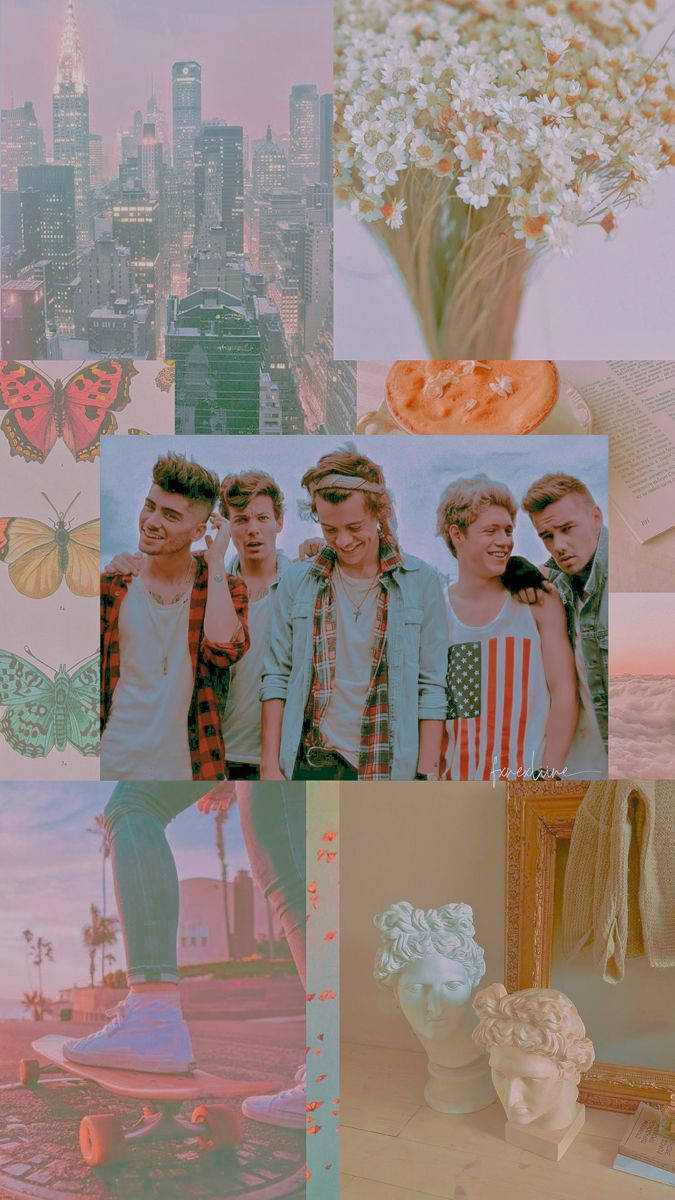 One Direction Aesthetic, pastel-toned, band photo, SD Phone Wallpaper