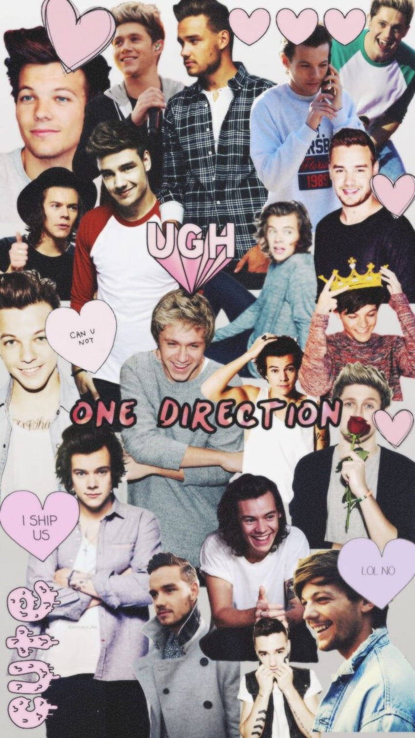 One Direction, pink hearts, I ship us, HD Phone Wallpaper