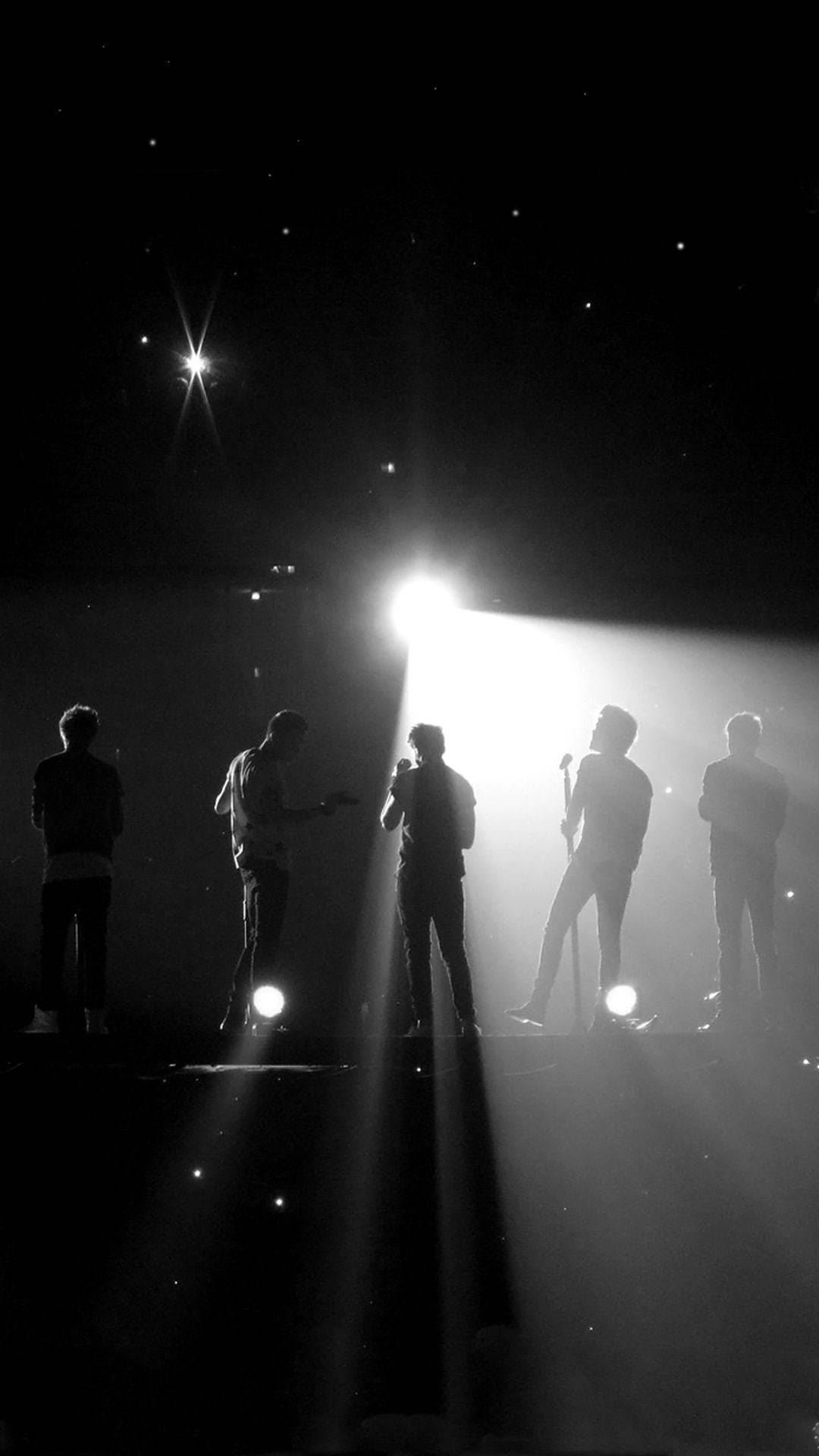 One Direction Aesthetic, black and white stage, silhouette, Full HD Phone Wallpaper
