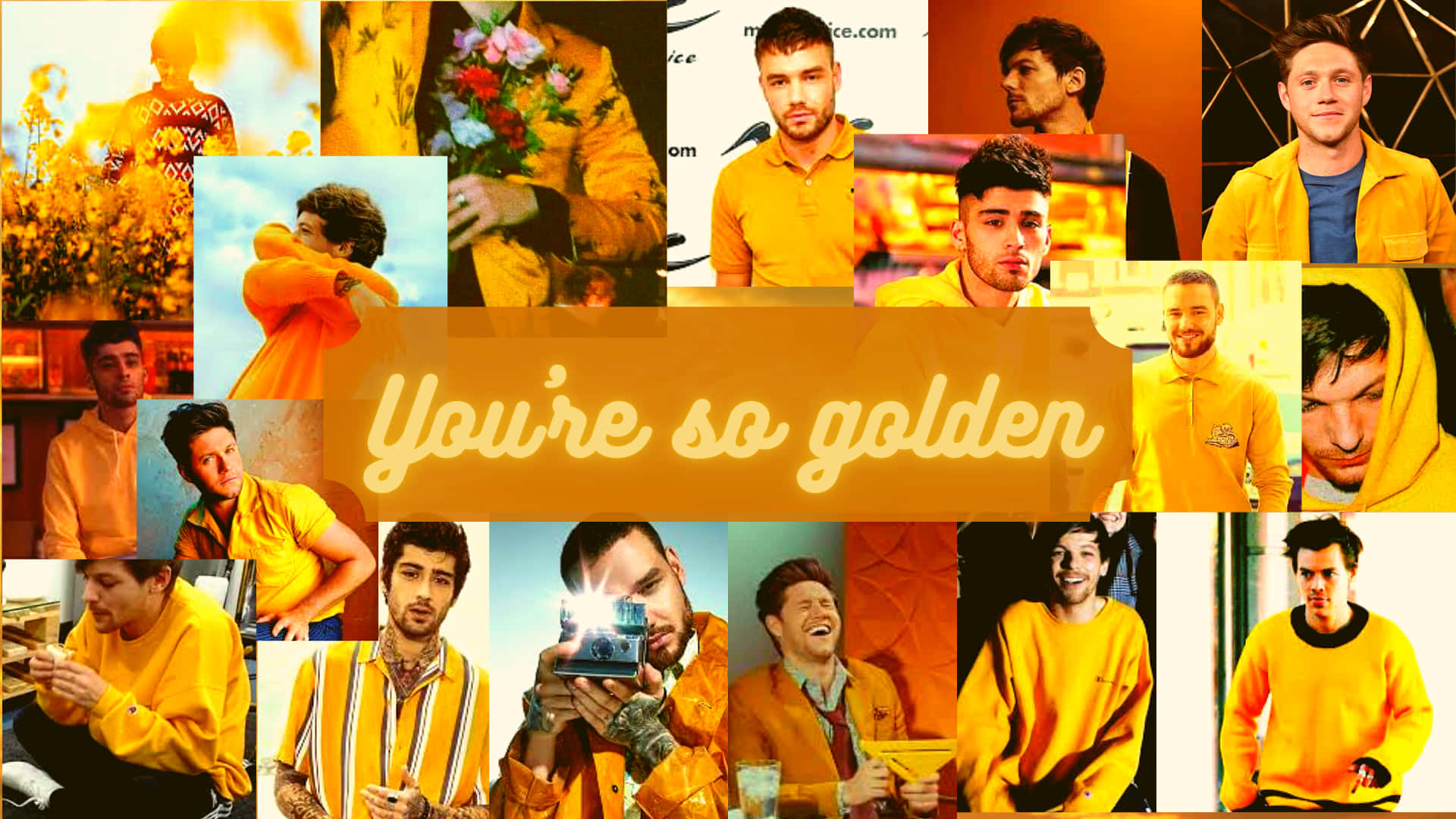 One Direction, yellow, golden yellow outfits, Full HD Desktop Wallpaper