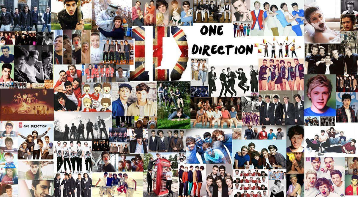 One Direction, laptop, vibrant collage, SD Desktop Wallpaper