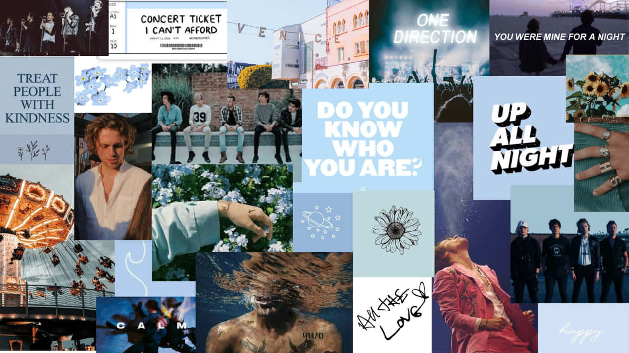 One Direction, laptop, collage, HD Desktop Wallpaper