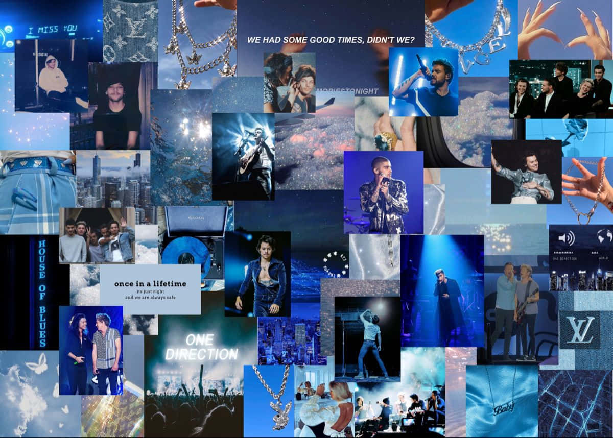 One Direction, blue, concert moments, SD Desktop Wallpaper