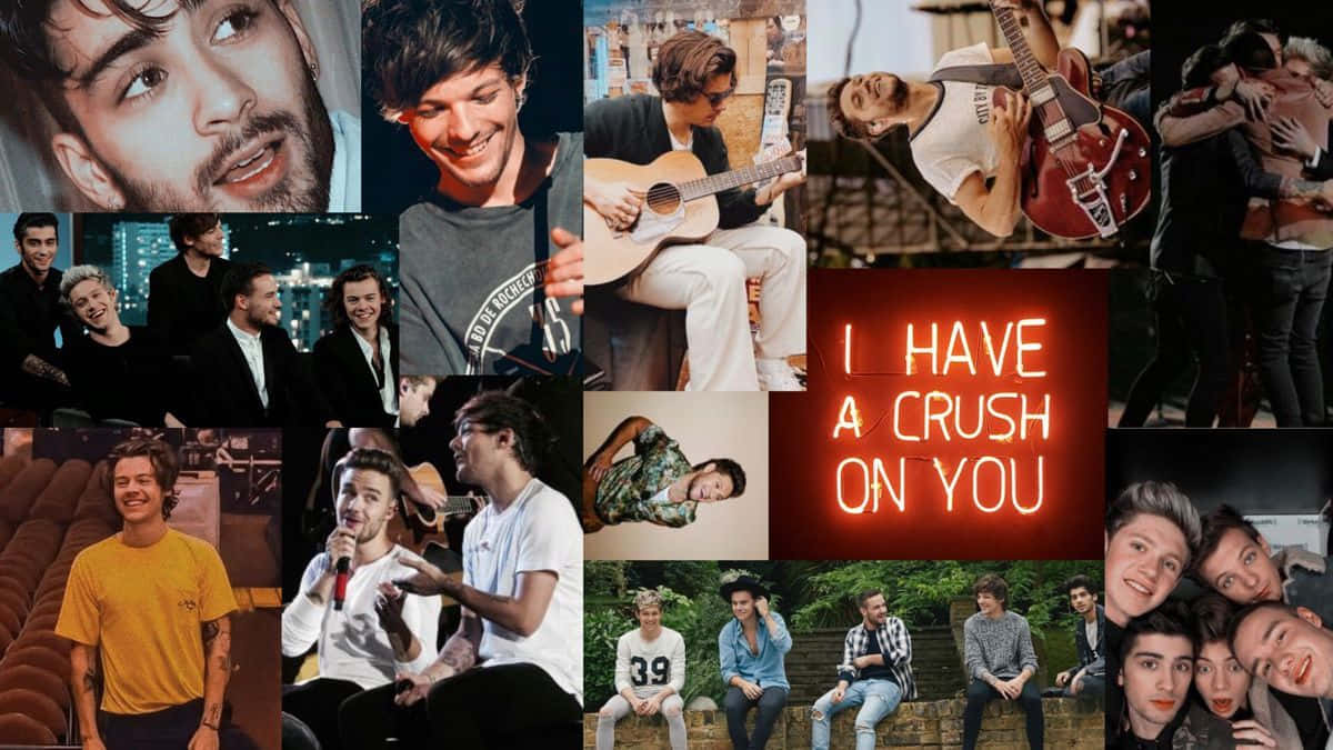 One Direction, laptop decal, glowing neon sign, SD Desktop Wallpaper