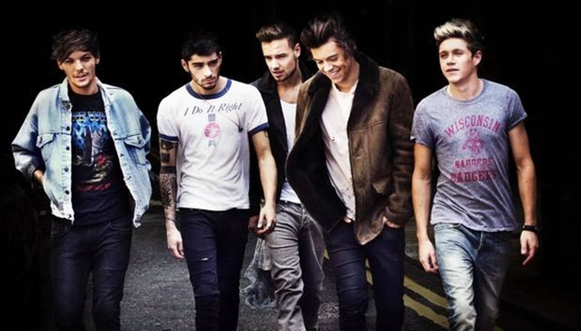 One Direction, street, dark urban street, Full HD Desktop Wallpaper
