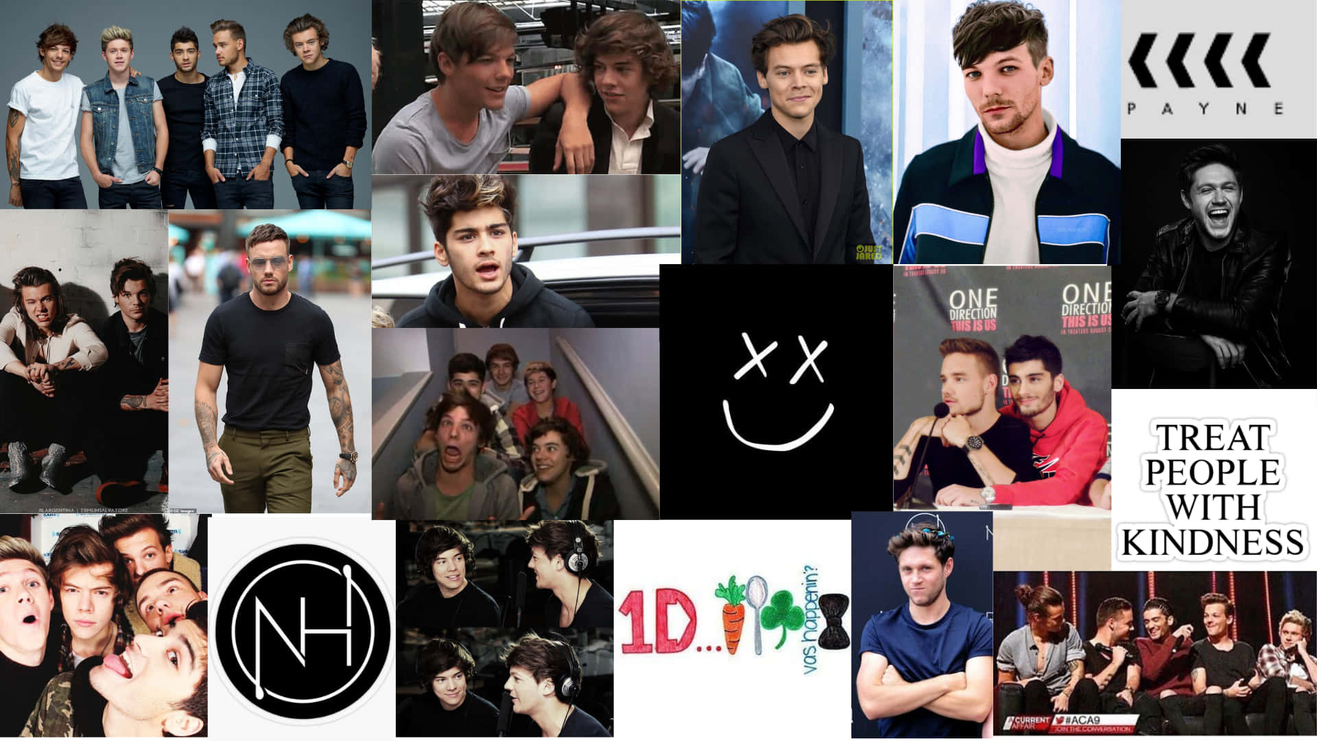 One Direction, laptop, band members, Full HD Desktop Wallpaper