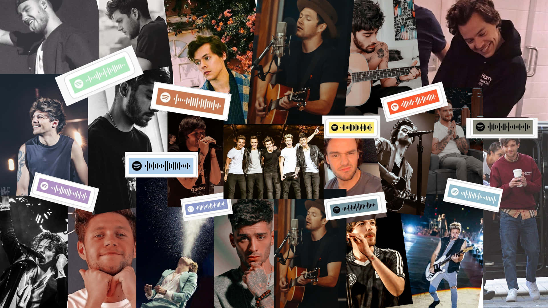 One Direction, Spotify waveform, laptop, Full HD Desktop Wallpaper