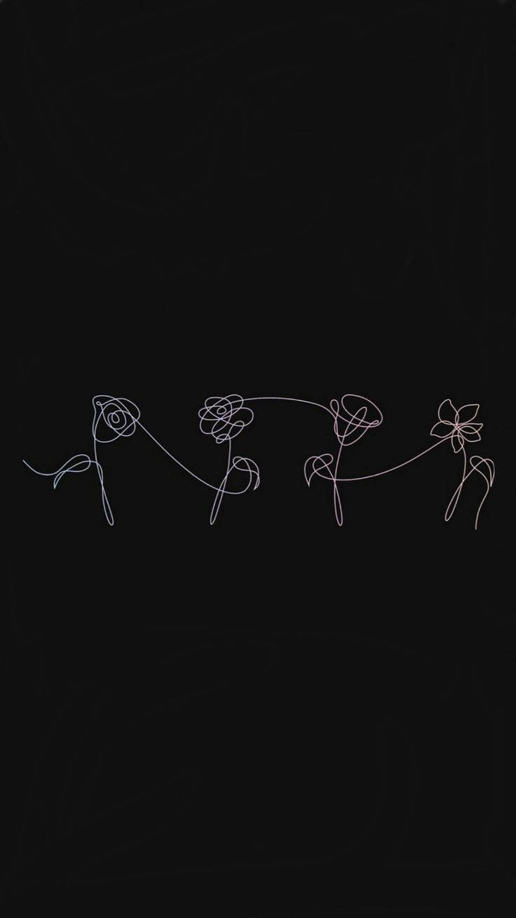 One Line Drawing Flower Series, minimalist line-drawn flowers, single continuous stroke, HD Phone Wallpaper