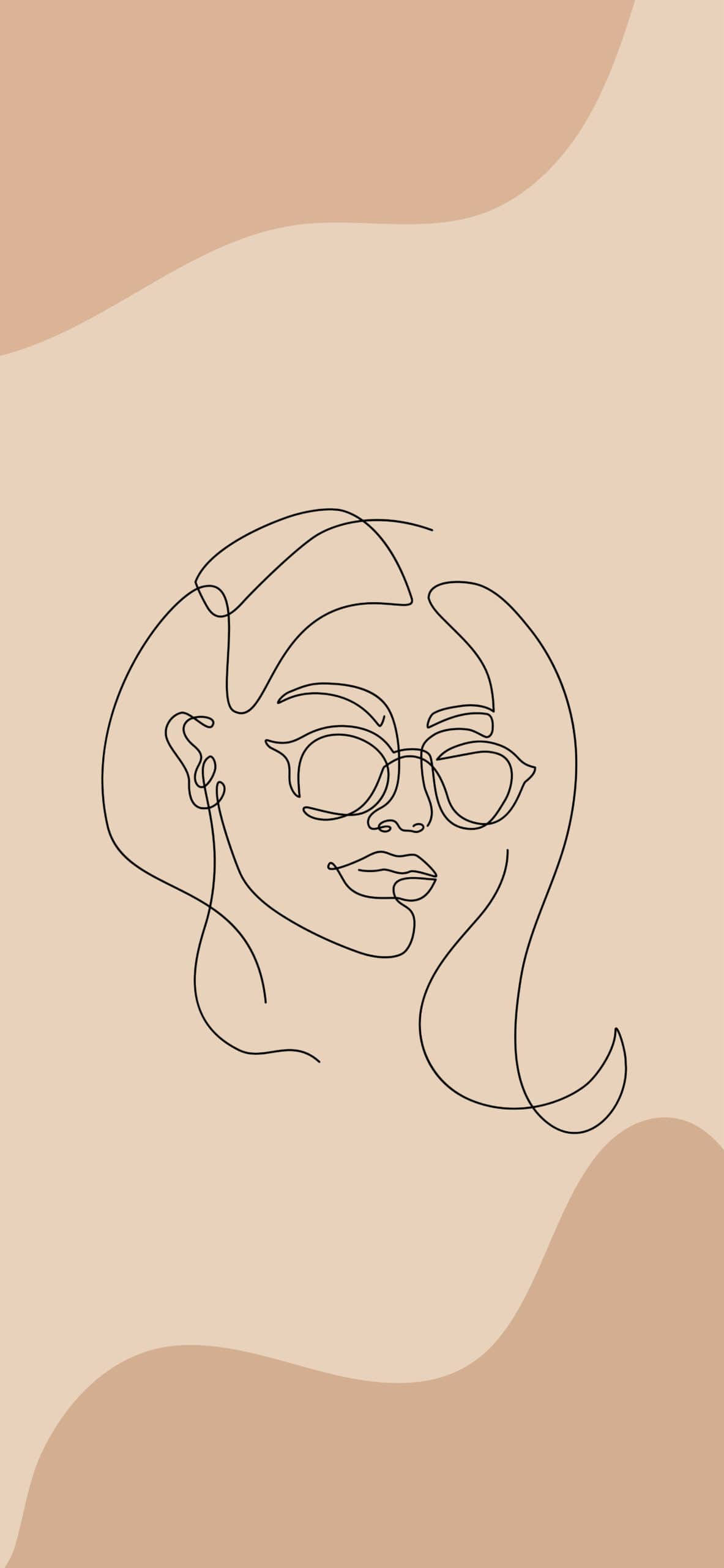 One Line Drawing, woman, sunglasses, 2K Phone Wallpaper