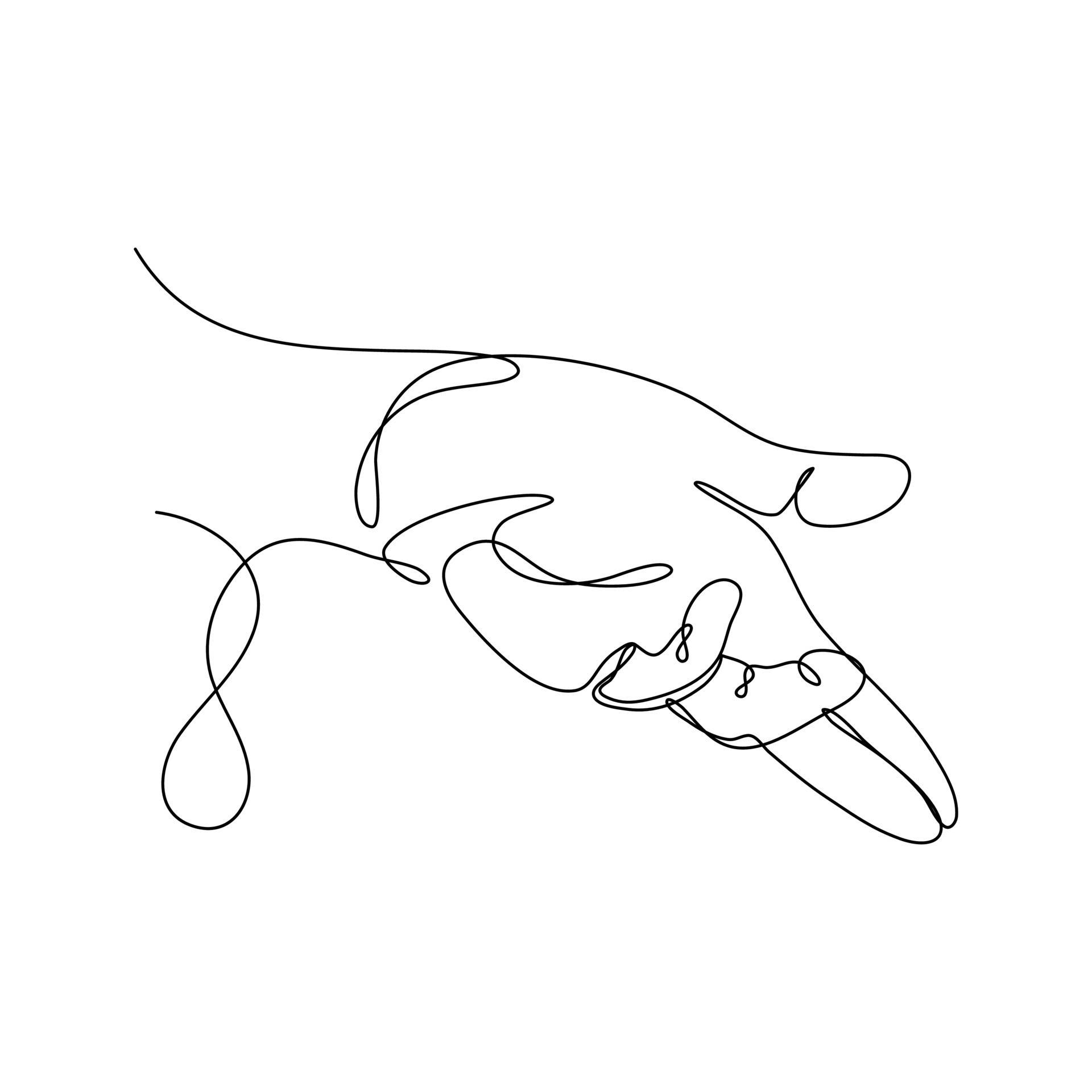 One Line Drawing, stylized dog, flowing curves, Full HD Desktop Wallpaper