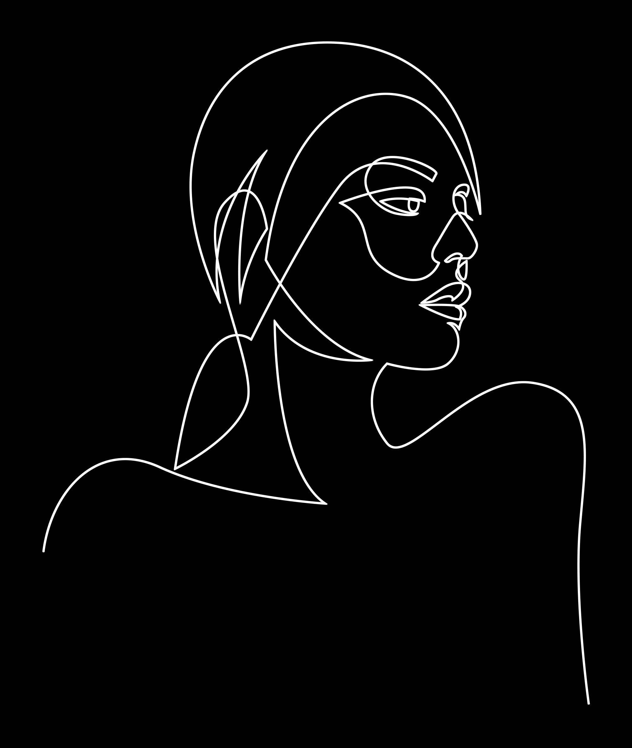 woman, one line drawing, white line, Full HD Phone Wallpaper