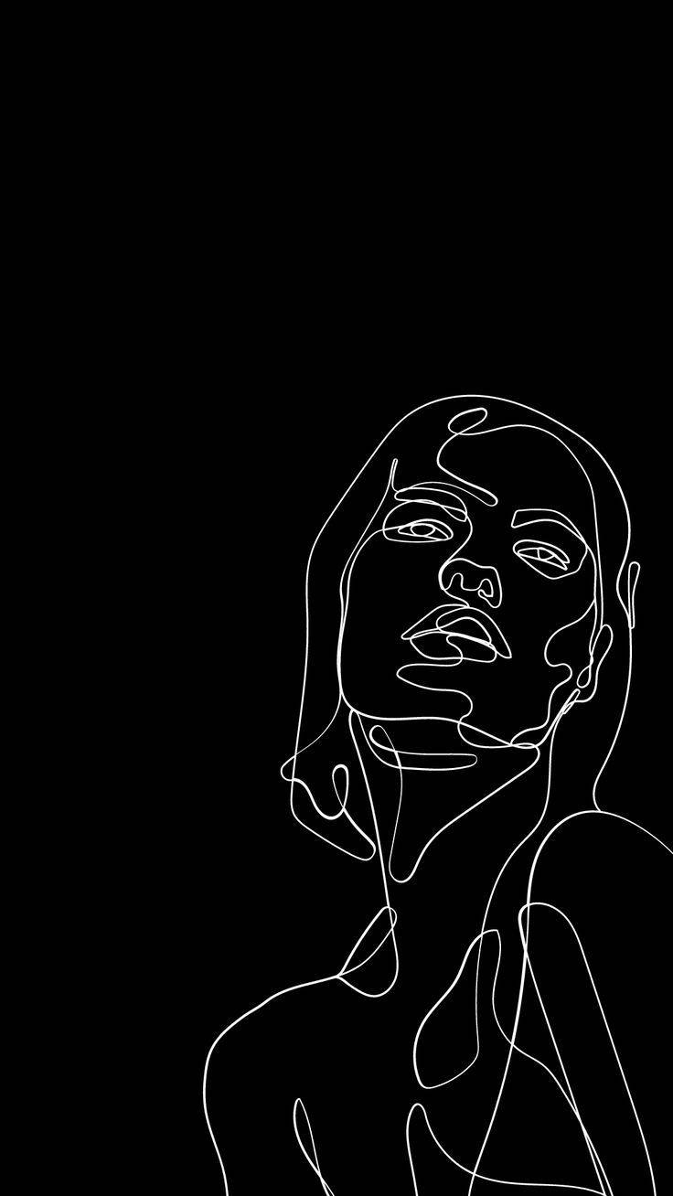 One Line Drawing, woman, face, HD Phone Wallpaper