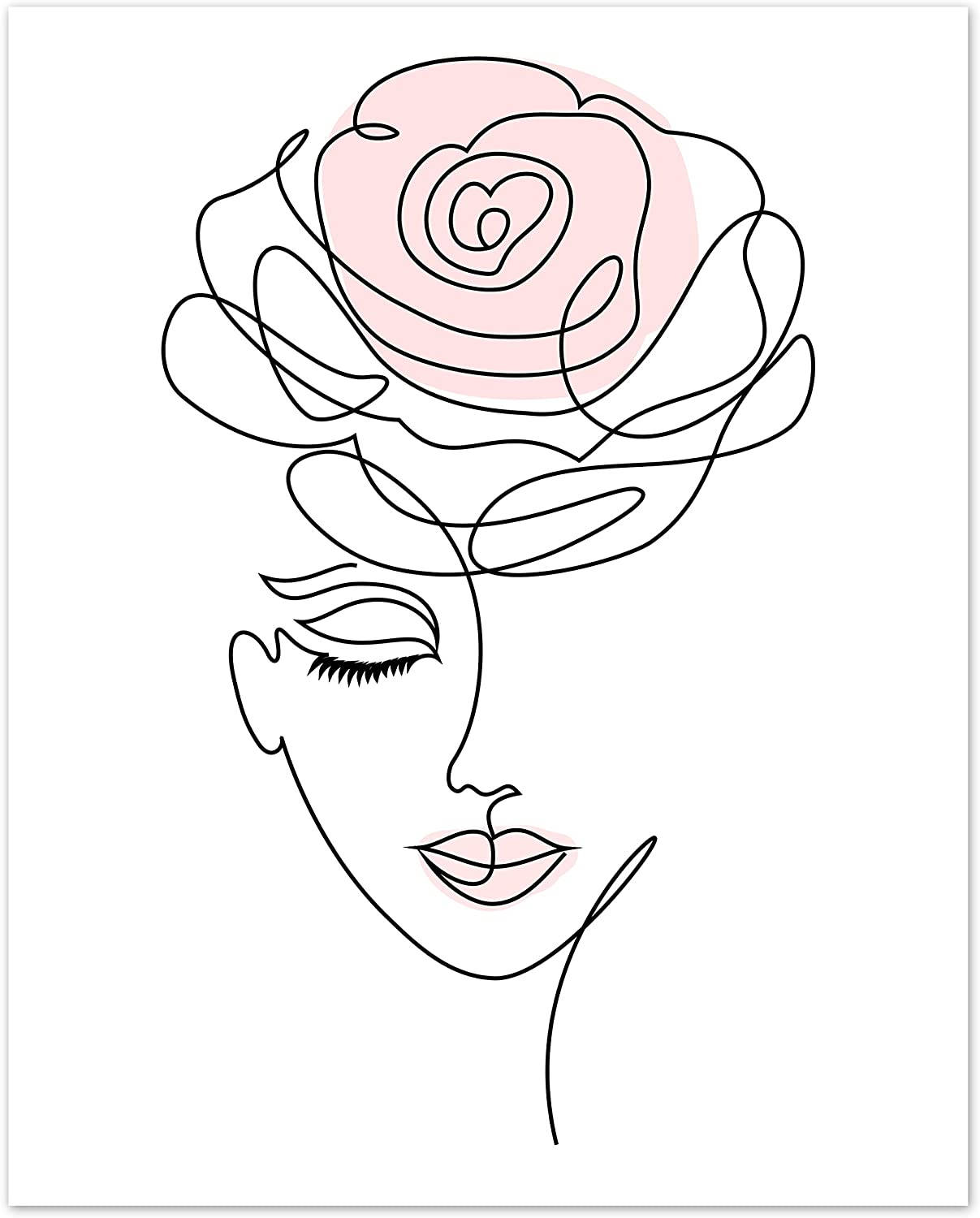 One Line Drawing, rose, woman, HD Phone Wallpaper
