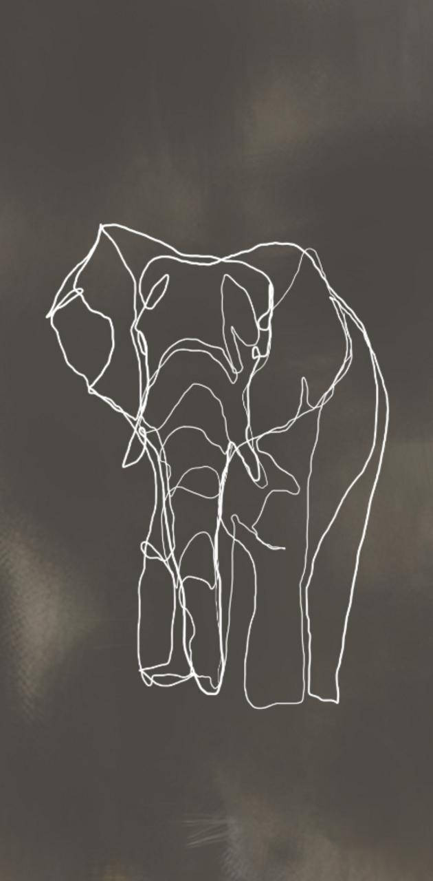 One Line Drawing, elephant, white line drawing, HD Phone Wallpaper