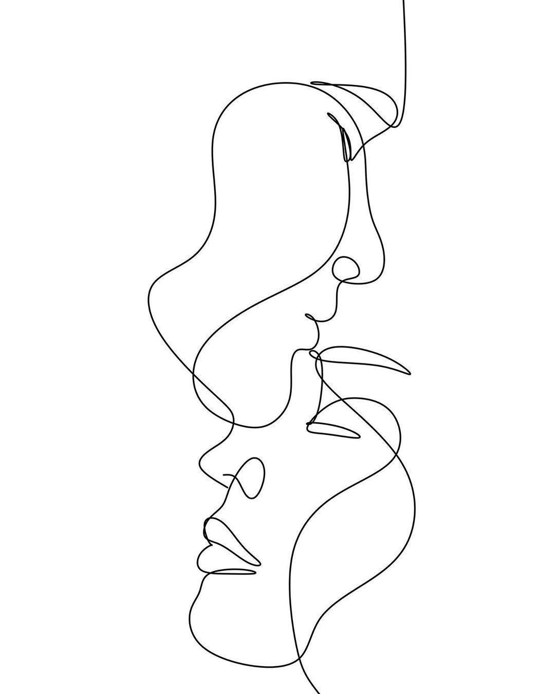 forehead kiss, one line drawing, black line, HD Phone Wallpaper