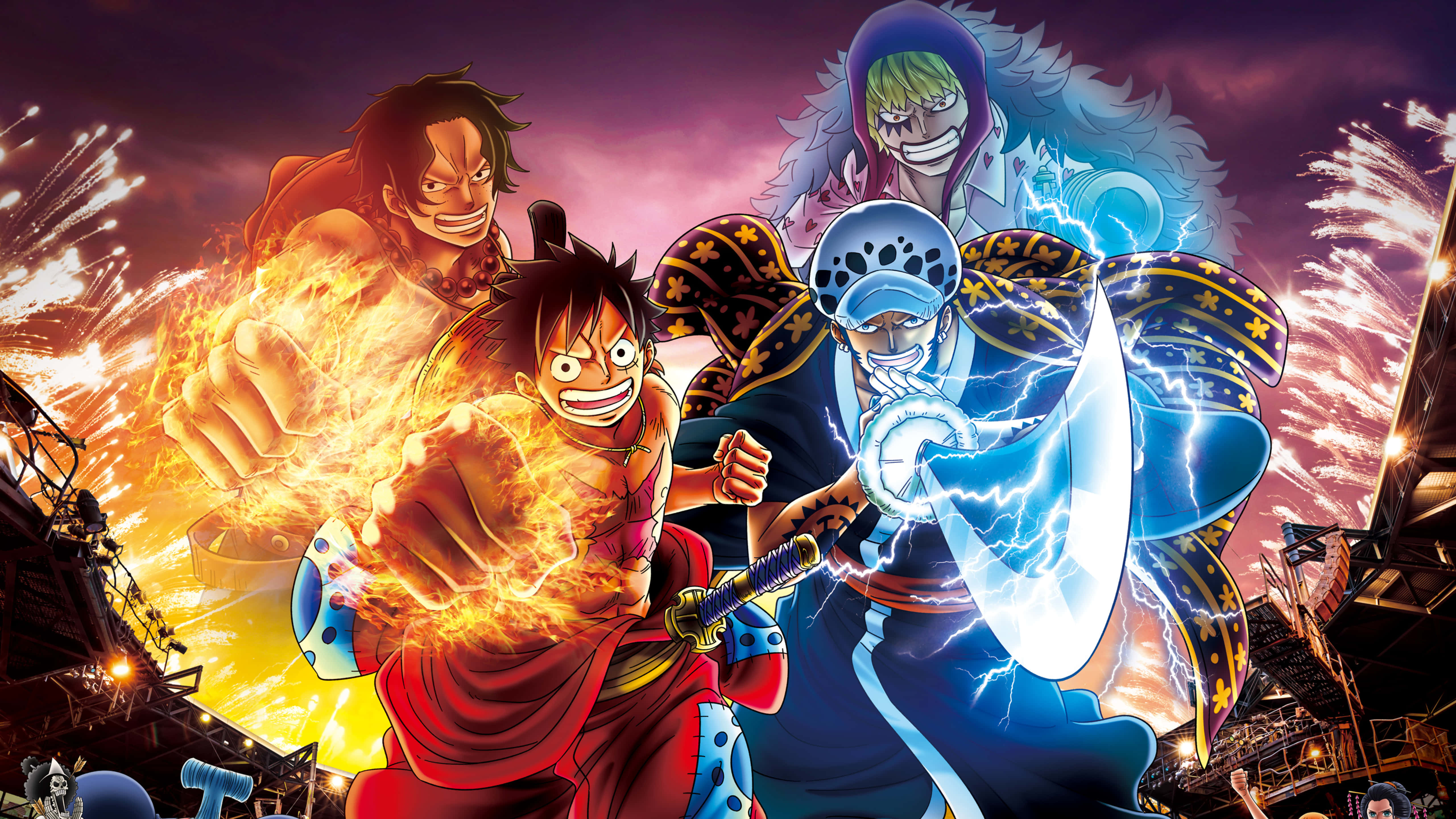 One Piece, anime heroes, fiery powers, 5K Desktop Wallpaper