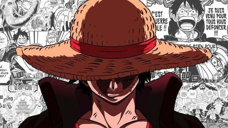 One Piece, straw hat, red band, SD Desktop Wallpaper