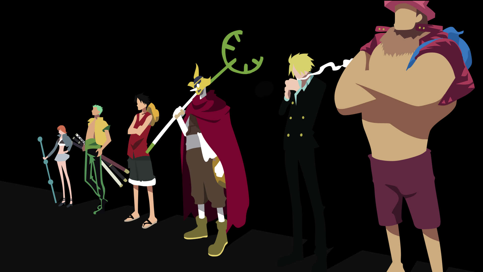 One Piece, anime character, black background, Full HD Desktop Wallpaper