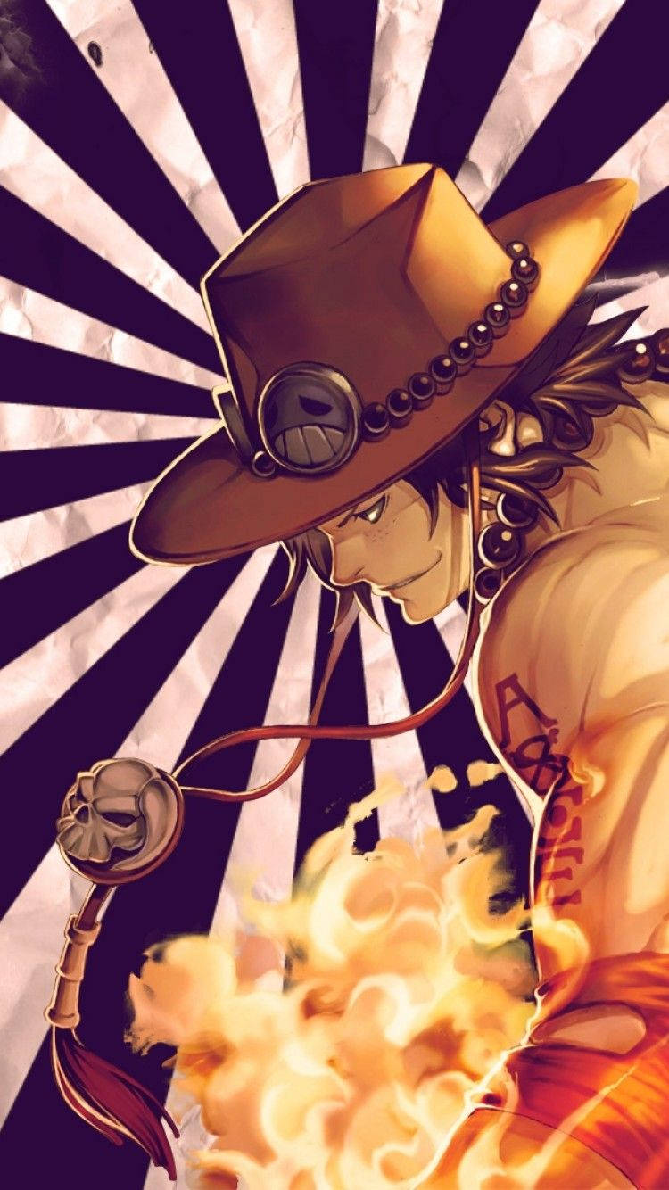 One Piece Ace, anime character, brown hat, HD Phone Wallpaper