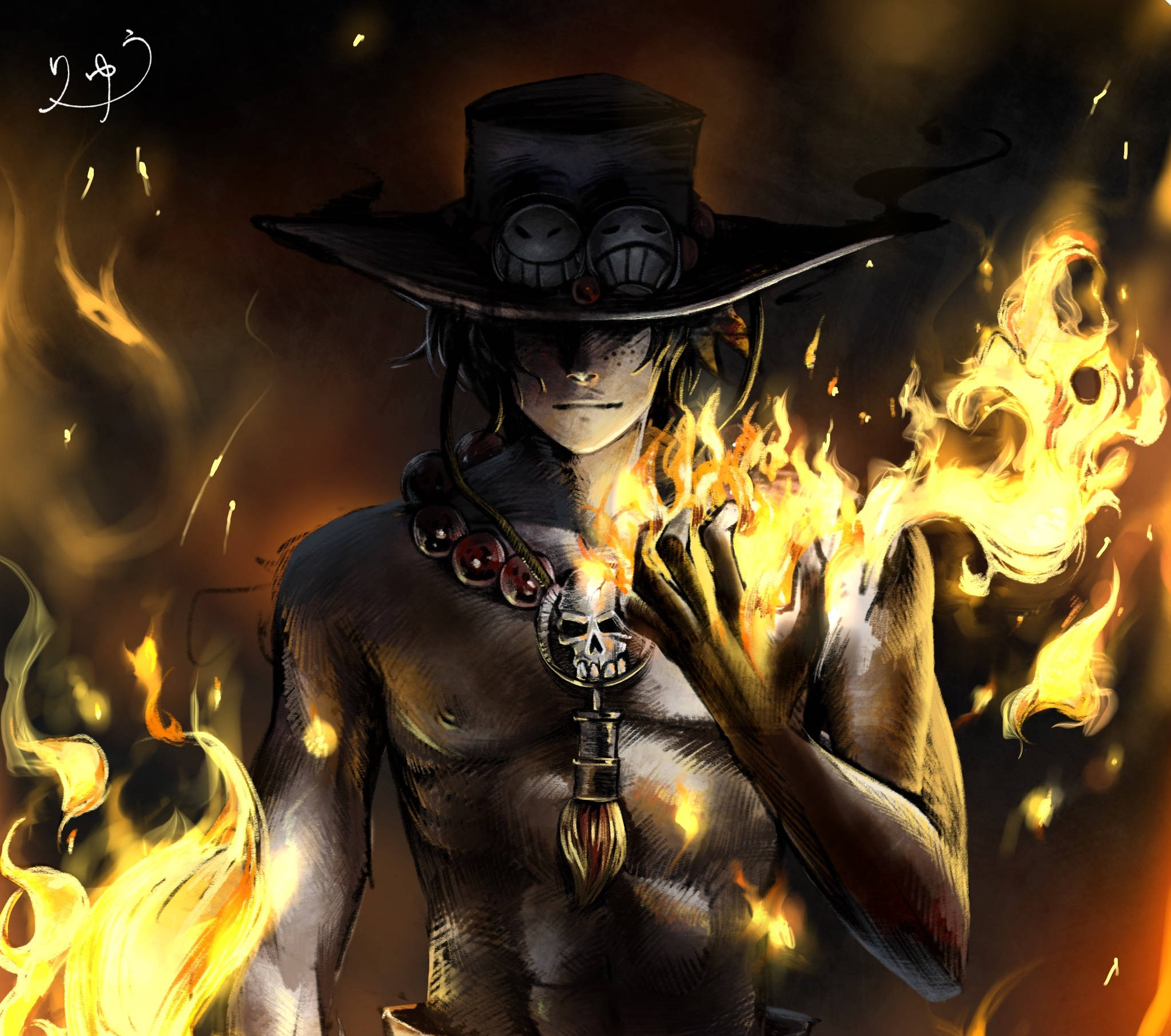 One Piece Ace, fire power, fiery anime warrior, Full HD Desktop Wallpaper