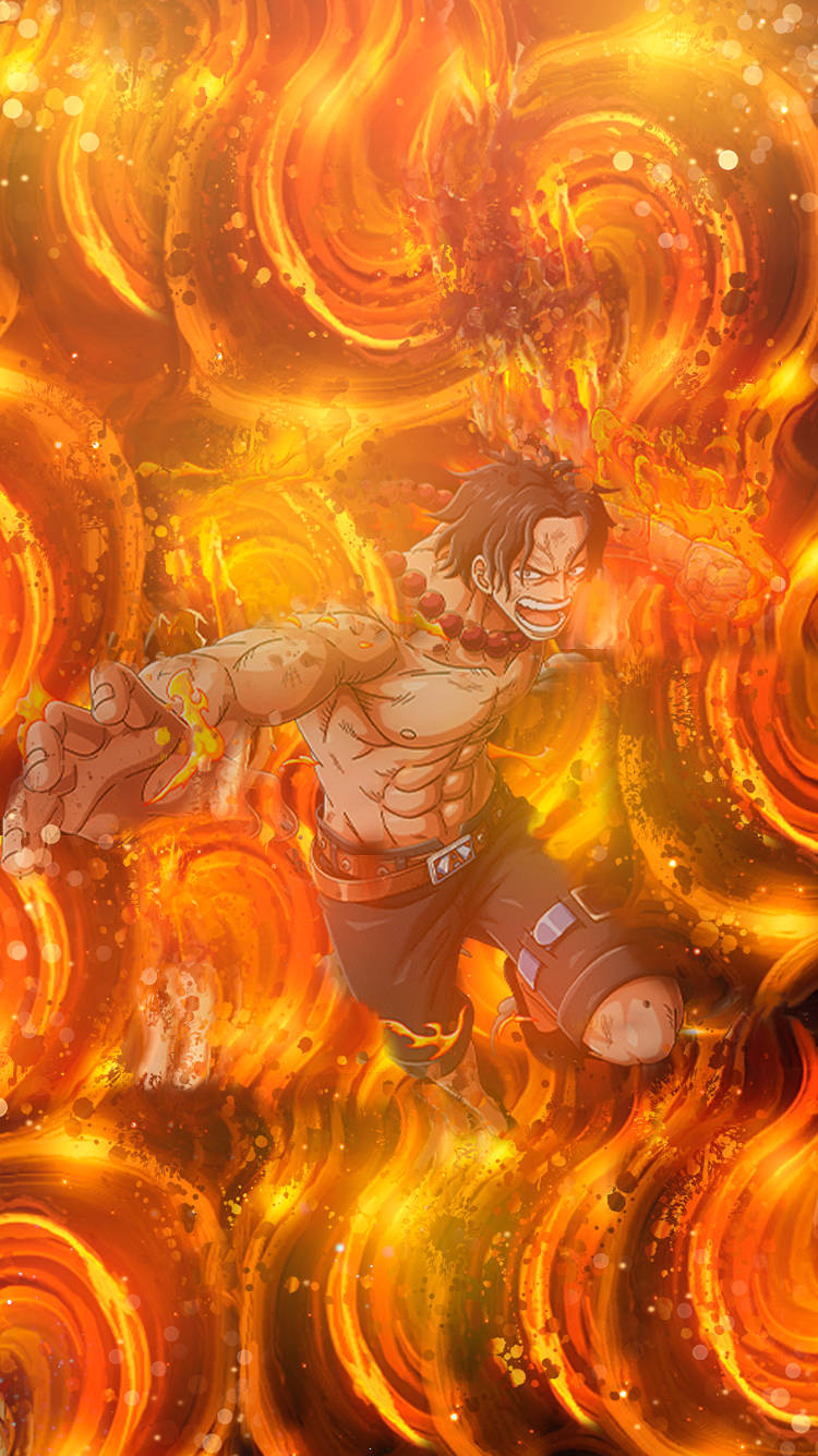 One Piece Ace, glowing fire, flames, HD Phone Wallpaper