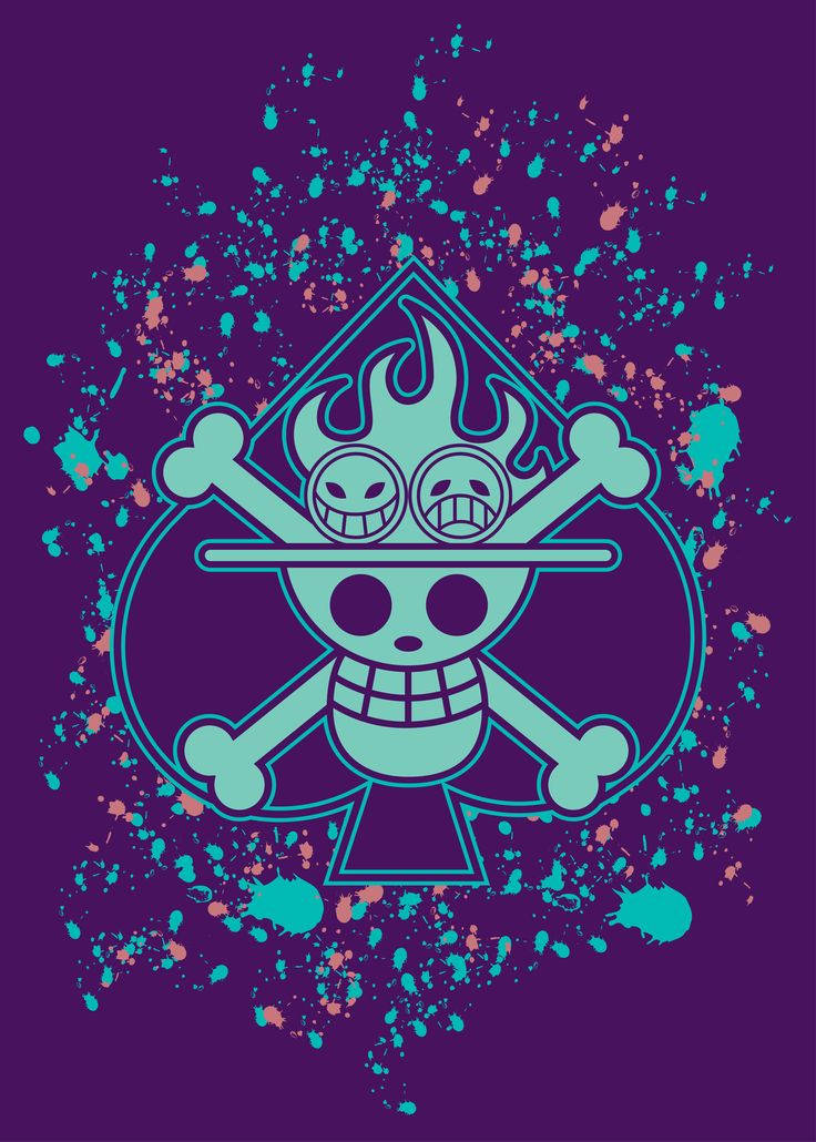 One Piece Ace, anime skull, flame hat, SD Phone Wallpaper