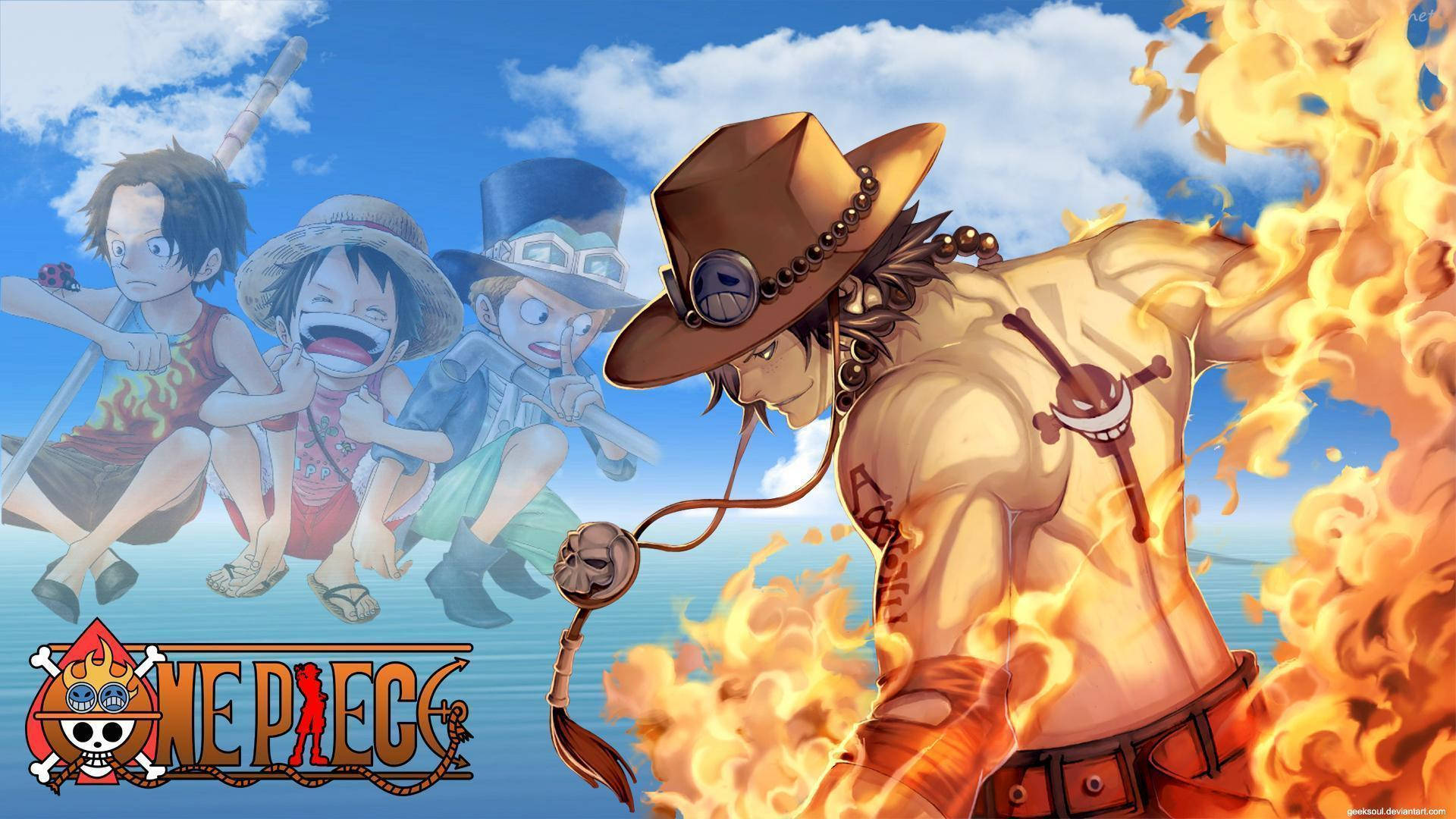 One Piece, Ace, flame, Full HD Desktop Wallpaper