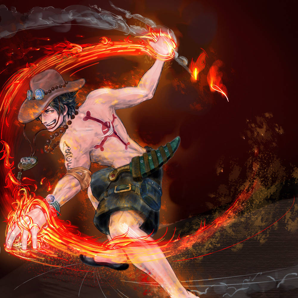 One Piece, Ace, fire, SD Desktop Wallpaper