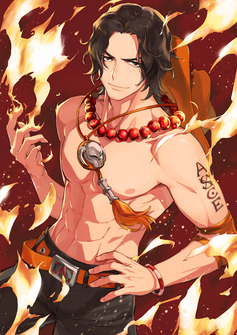 One Piece, Ace, fire, SD Phone Wallpaper