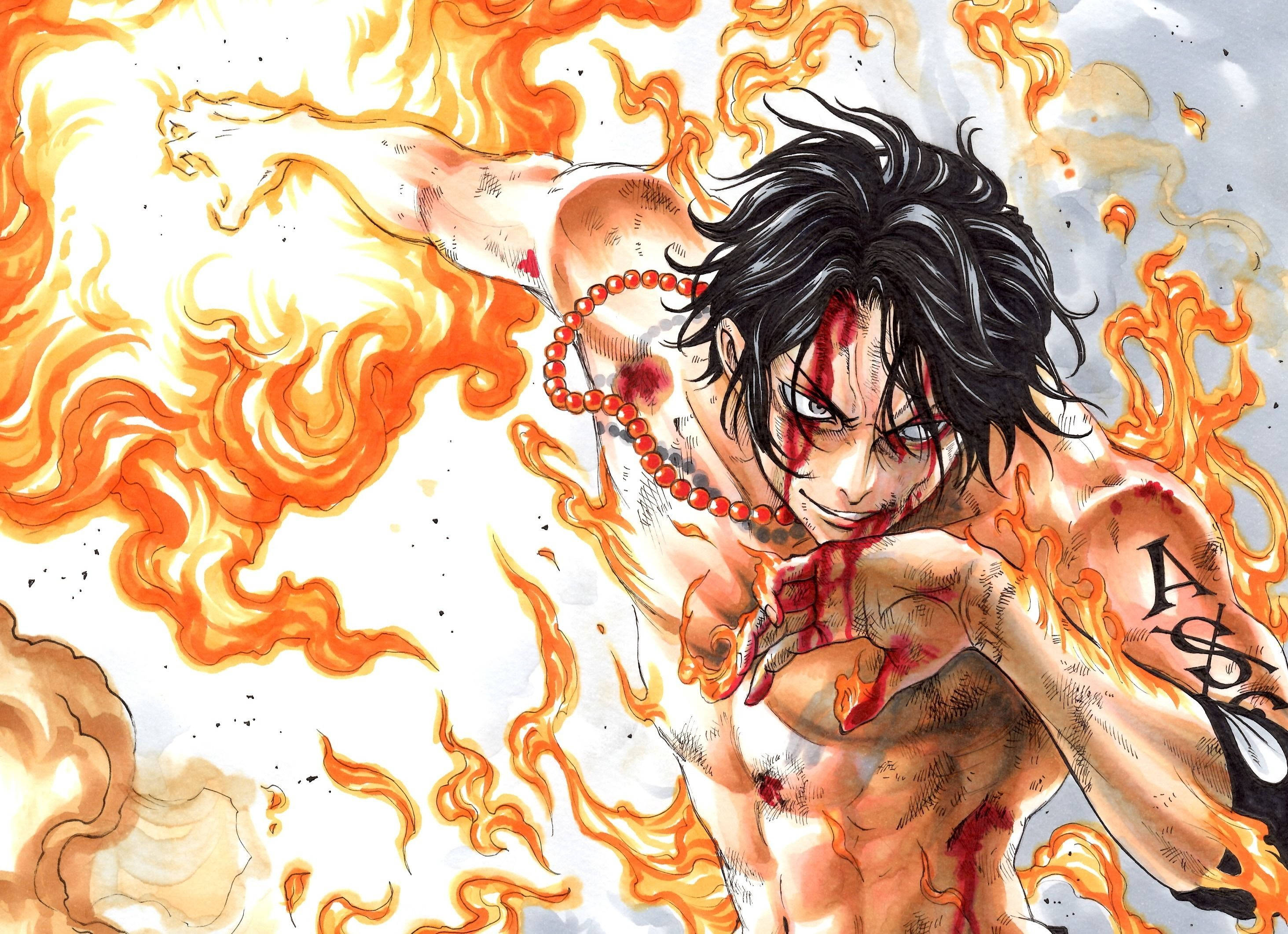 One Piece, Ace, anime warrior, 2K Desktop Wallpaper