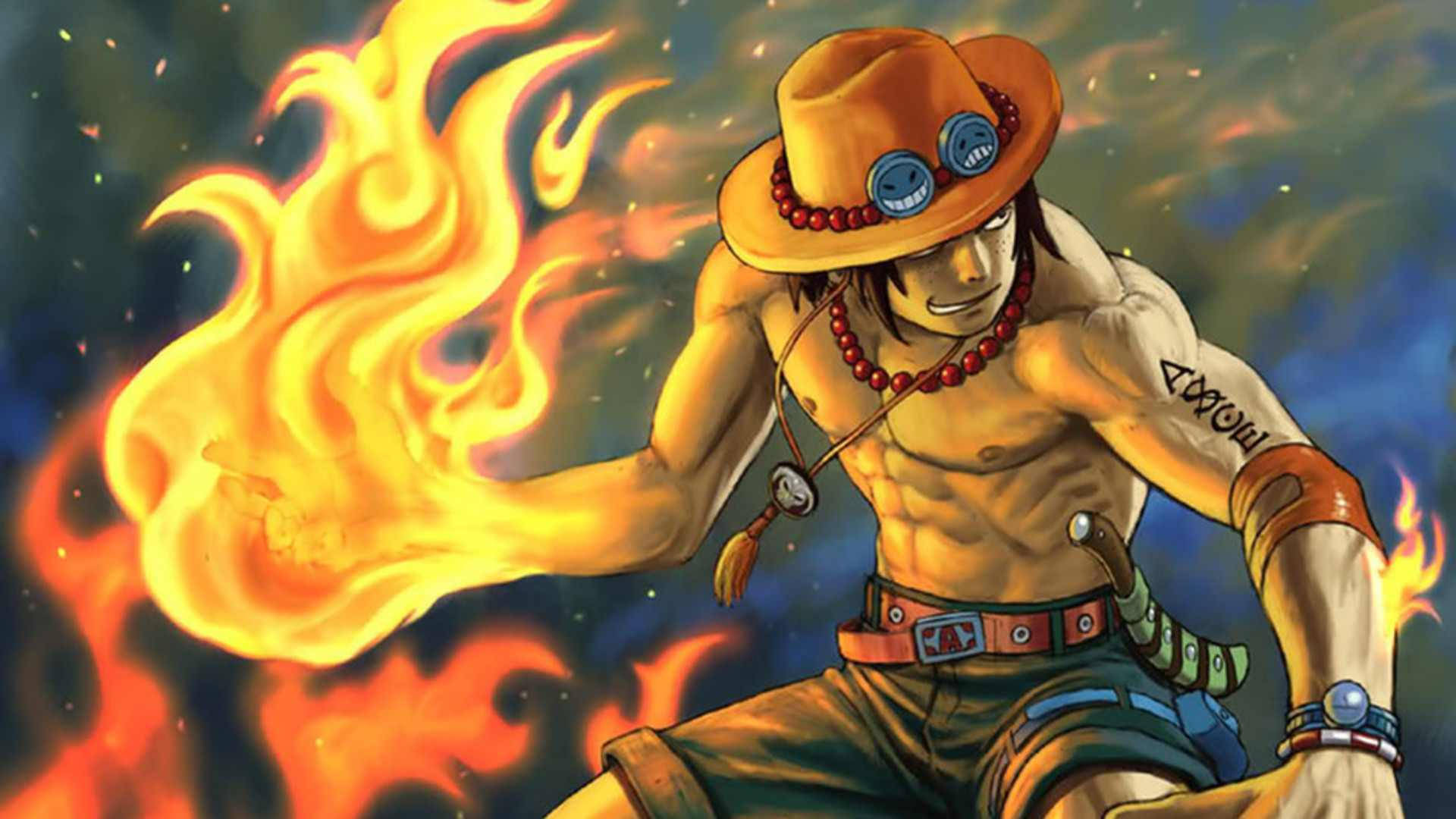 One Piece, Ace, fire hands, Full HD Desktop Wallpaper