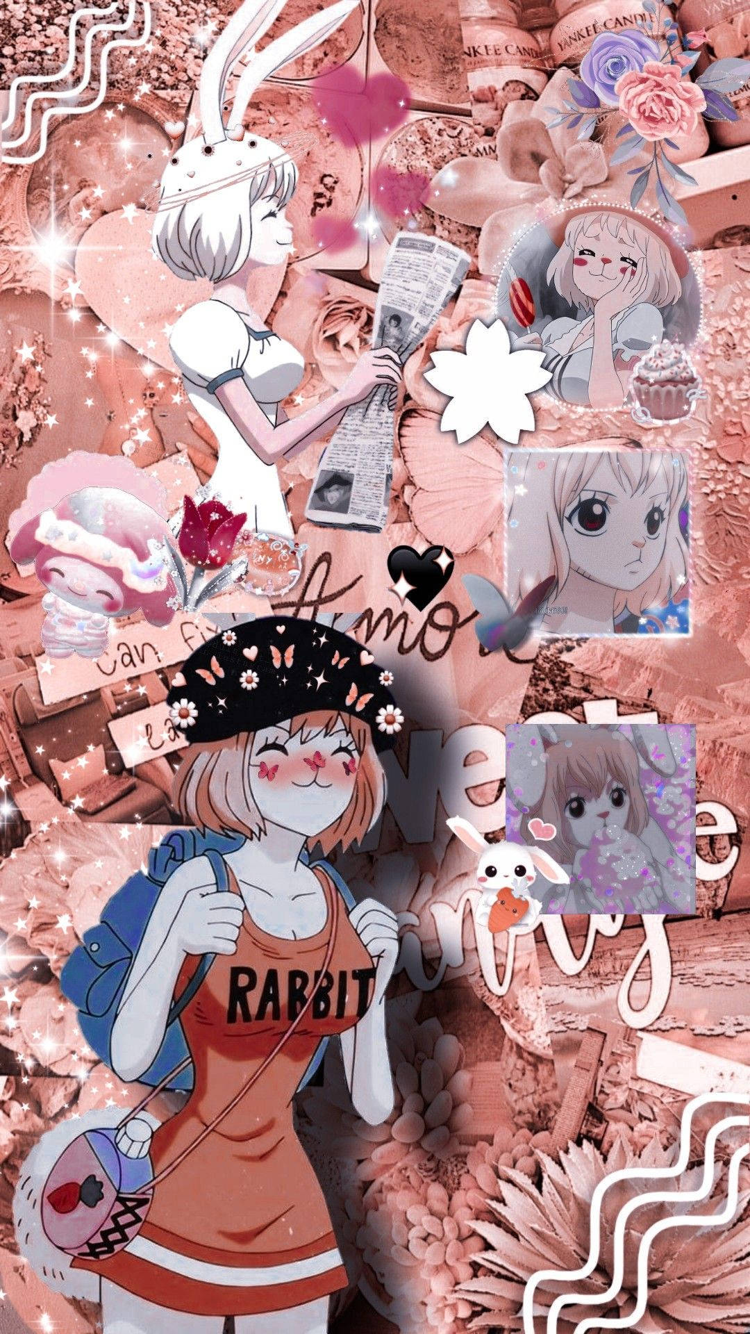 One Piece Aesthetic, pastel pink, anime girls, Full HD Phone Wallpaper