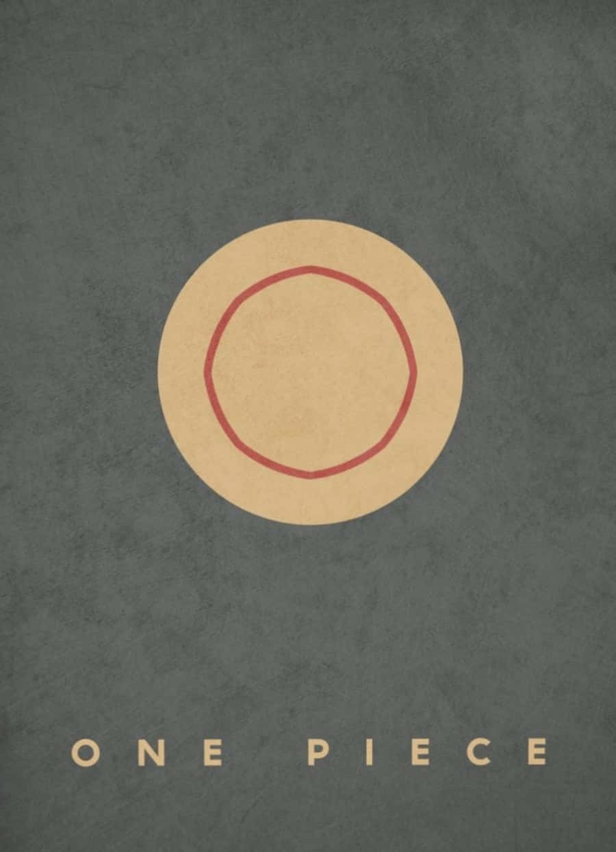 One Piece, beige circle, red outline, SD Phone Wallpaper
