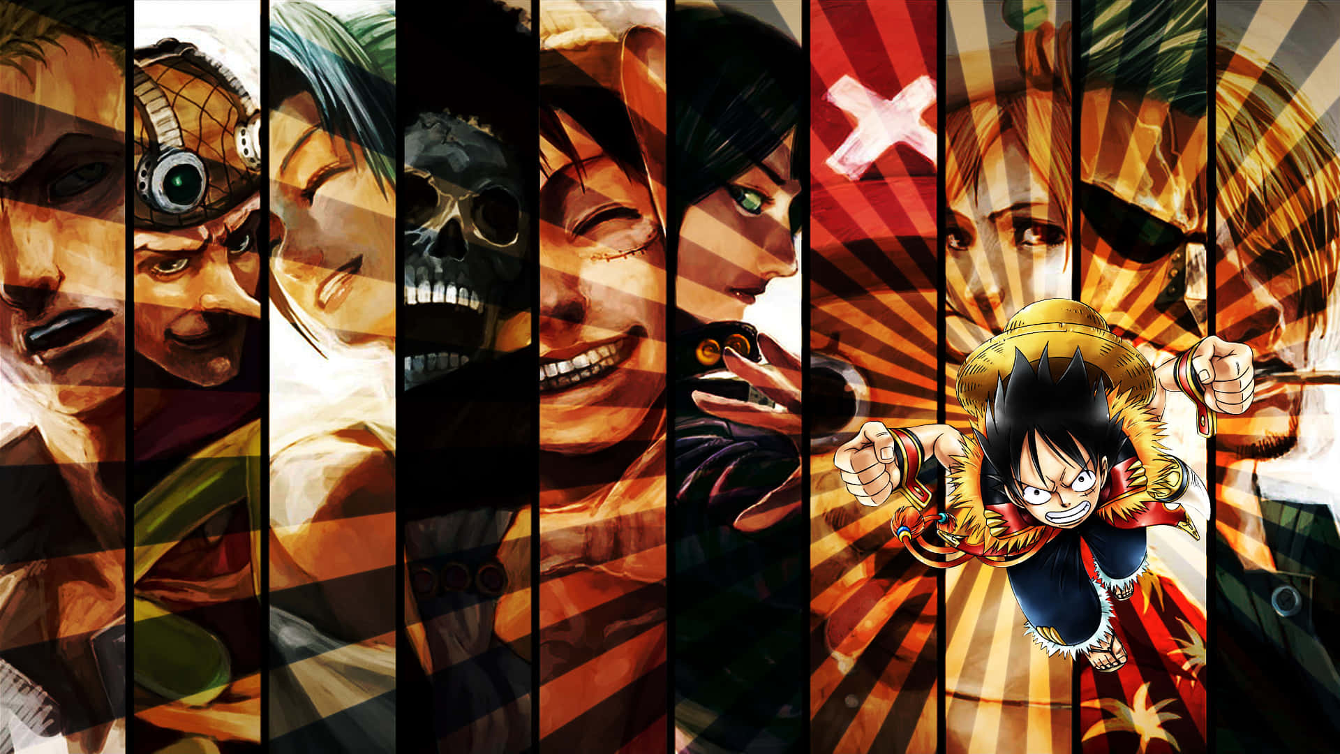 One Piece Anime, anime characters, dynamic poses, Full HD Desktop Wallpaper
