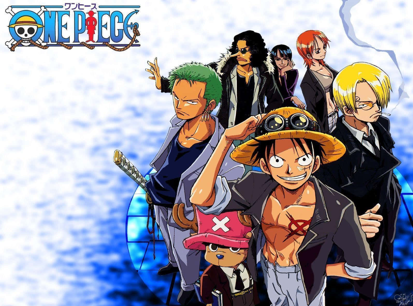 One Piece Anime, blue, white, HD Desktop Wallpaper