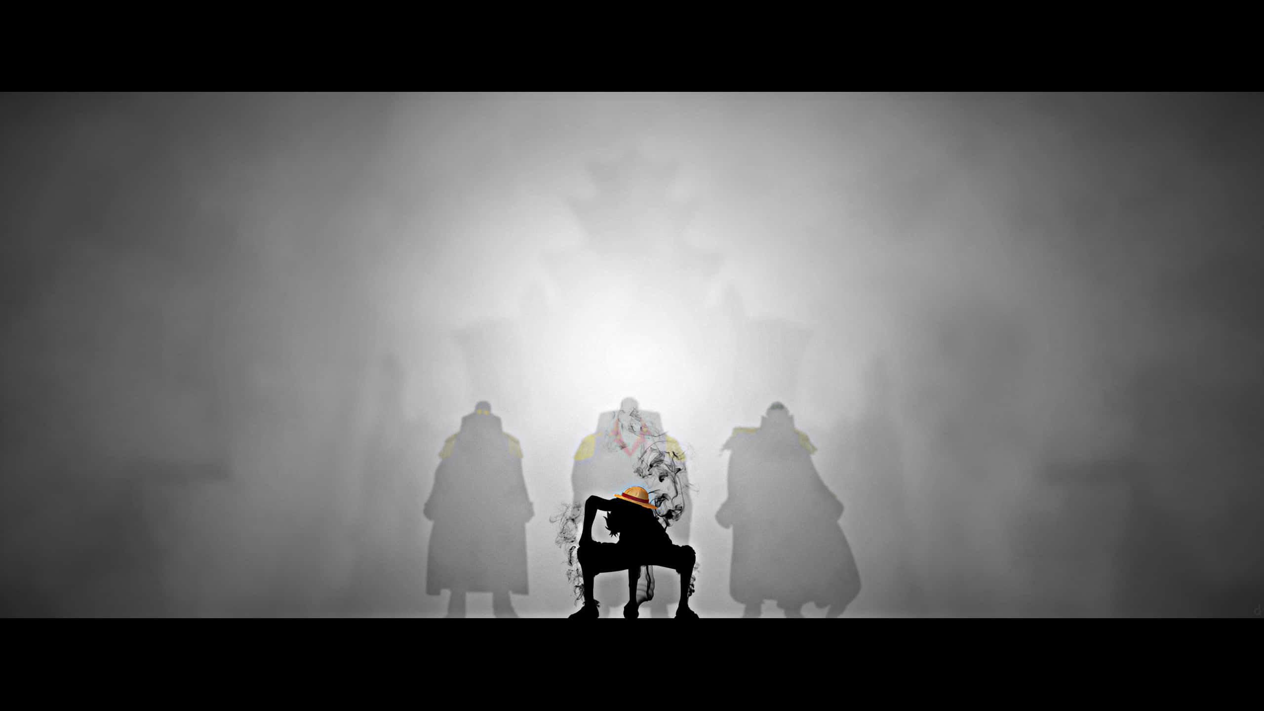 One Piece, silhouettes, mist, 2K Desktop Wallpaper