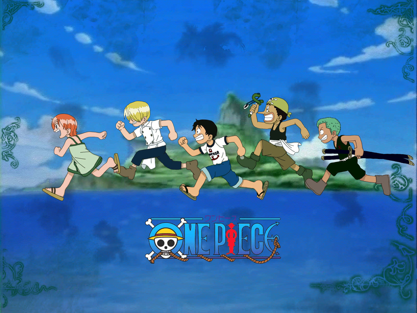 One Piece, anime characters, blue ocean, HD Desktop Wallpaper