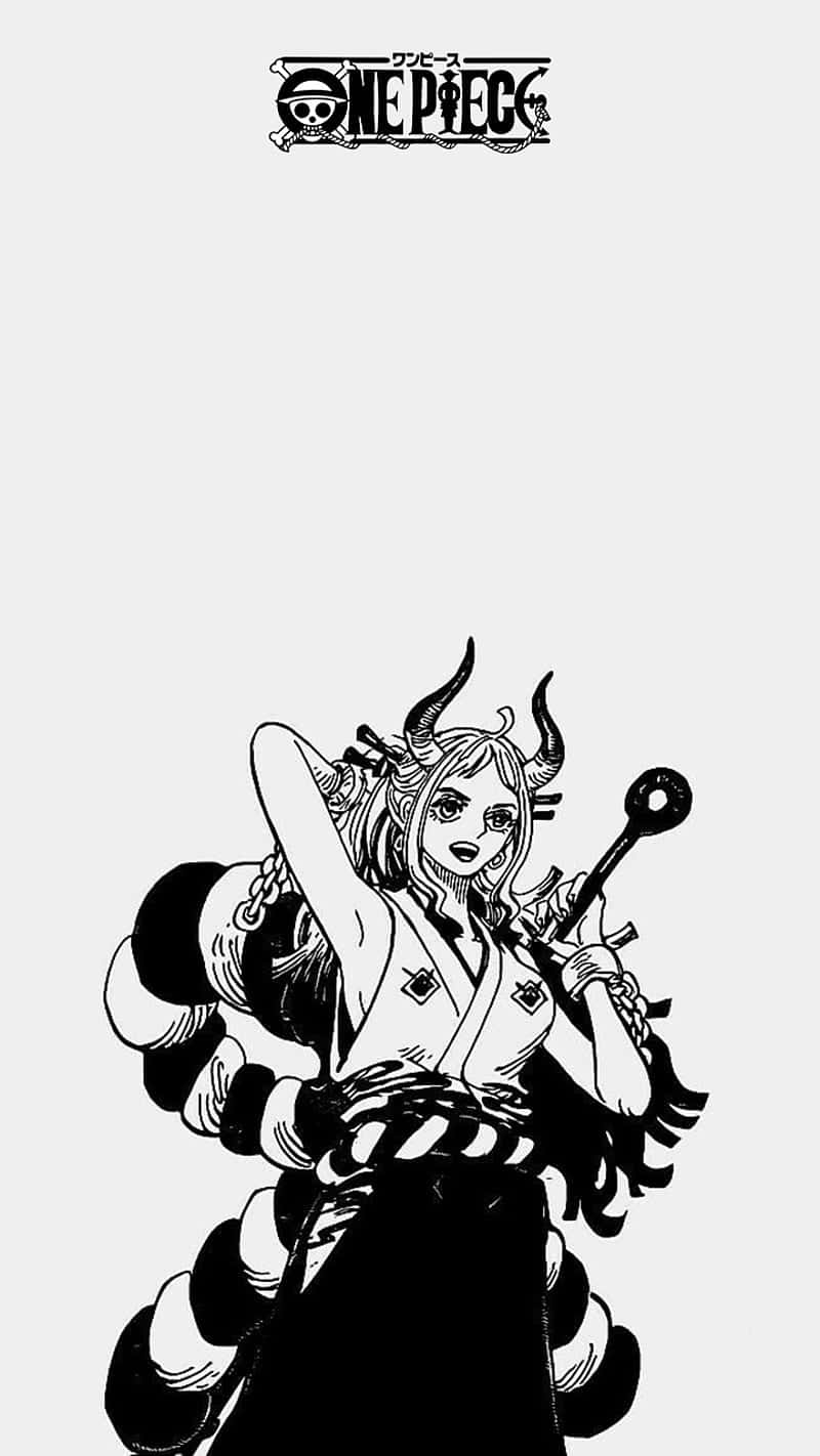 One Piece, black and white, anime character, HD Phone Wallpaper