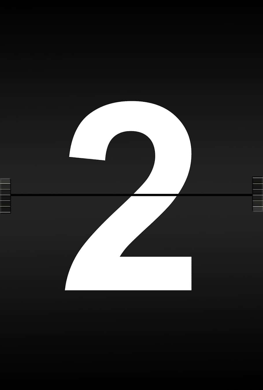 number 2, black film countdown background, horizontal lines, HD Phone Wallpaper