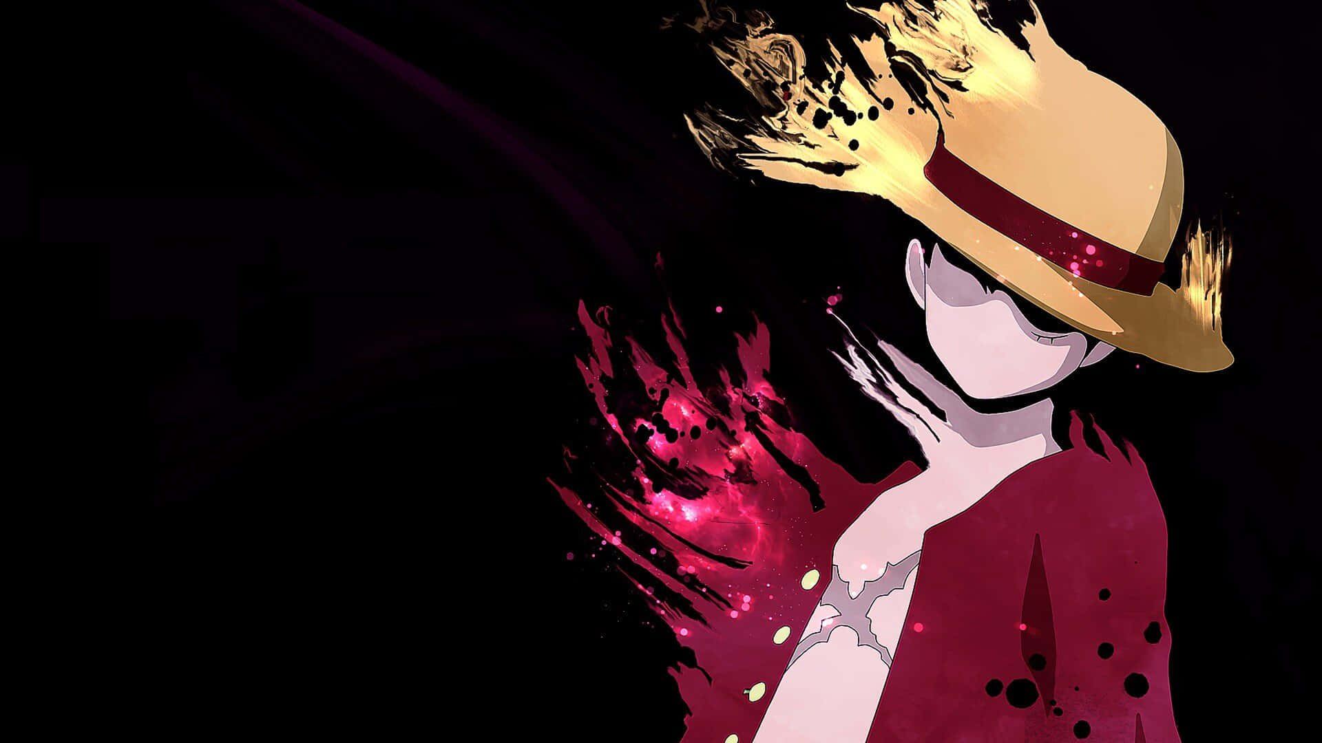 One Piece Chibi, straw hat, red coat, Full HD Desktop Wallpaper