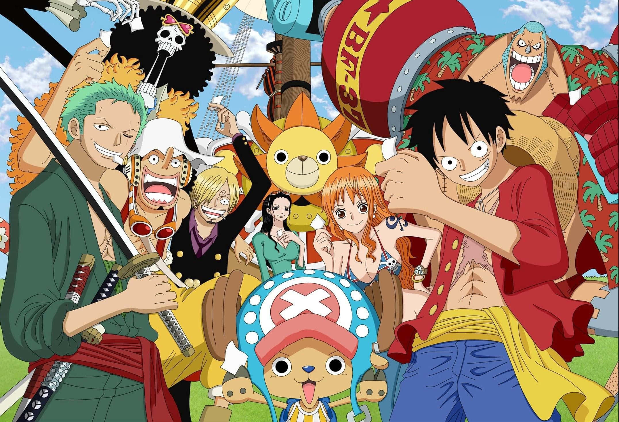 One Piece Chibi, pirates, mascot, Full HD Desktop Wallpaper