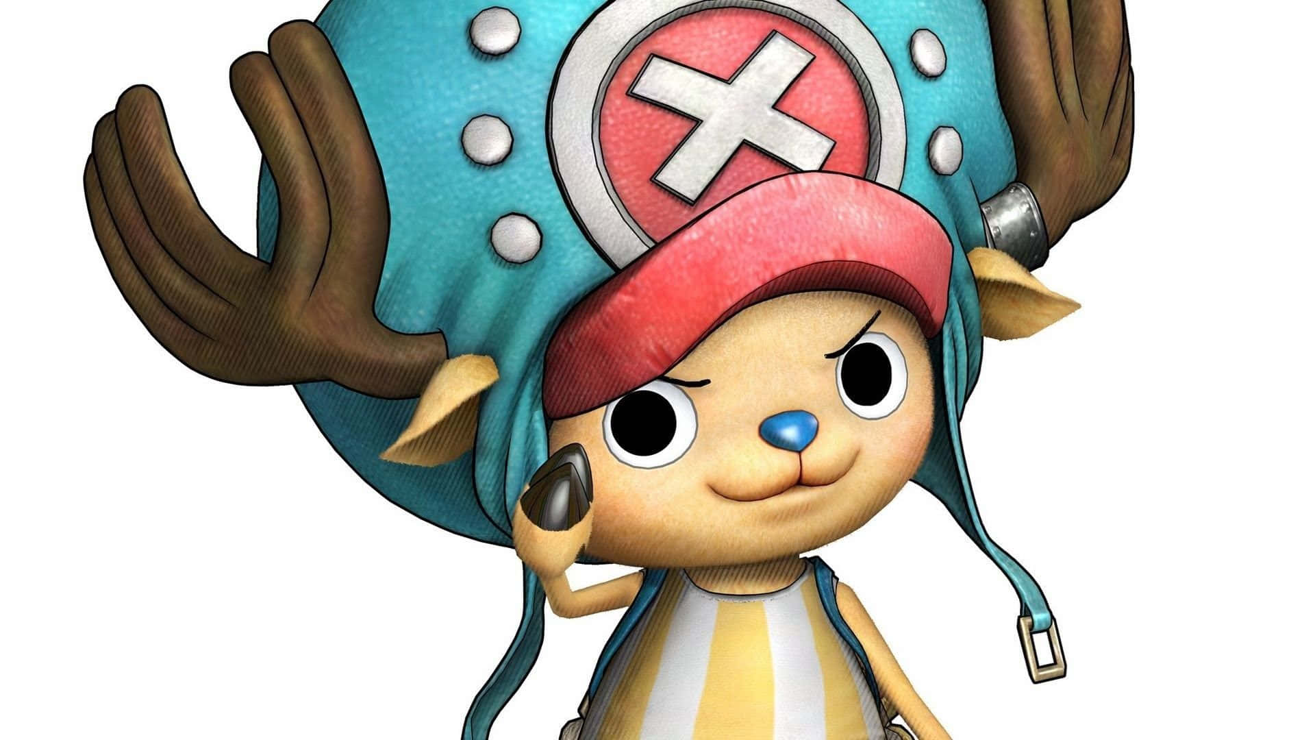One Piece Chopper, deer antlers, blue hat, Full HD Desktop Wallpaper
