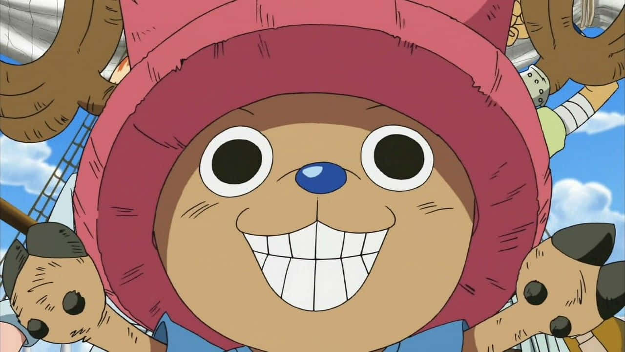 One Piece Chopper, pink hat, blue sky, HD Desktop Wallpaper