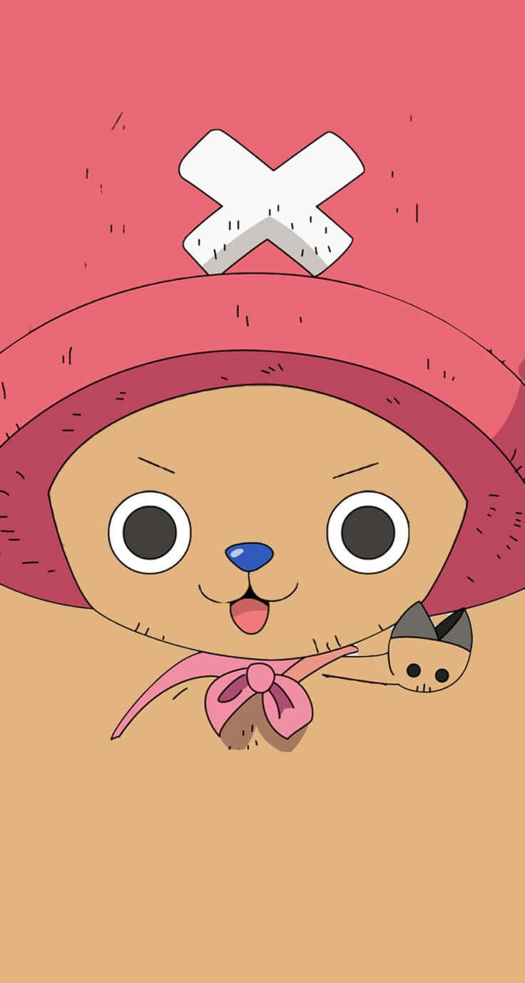 One Piece Chopper, pink hat, skull emblem, HD Phone Wallpaper