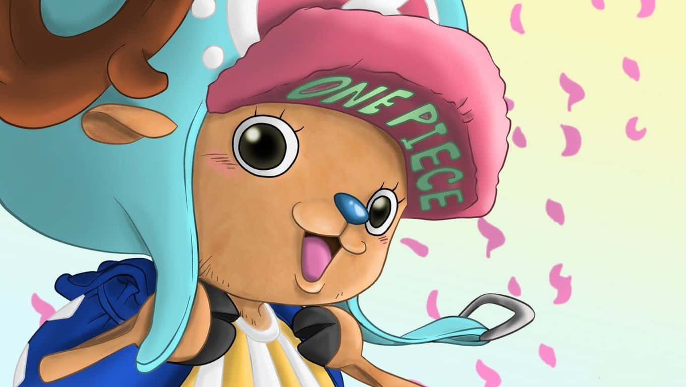 One Piece Chopper, pink hat, blue hair, HD Desktop Wallpaper