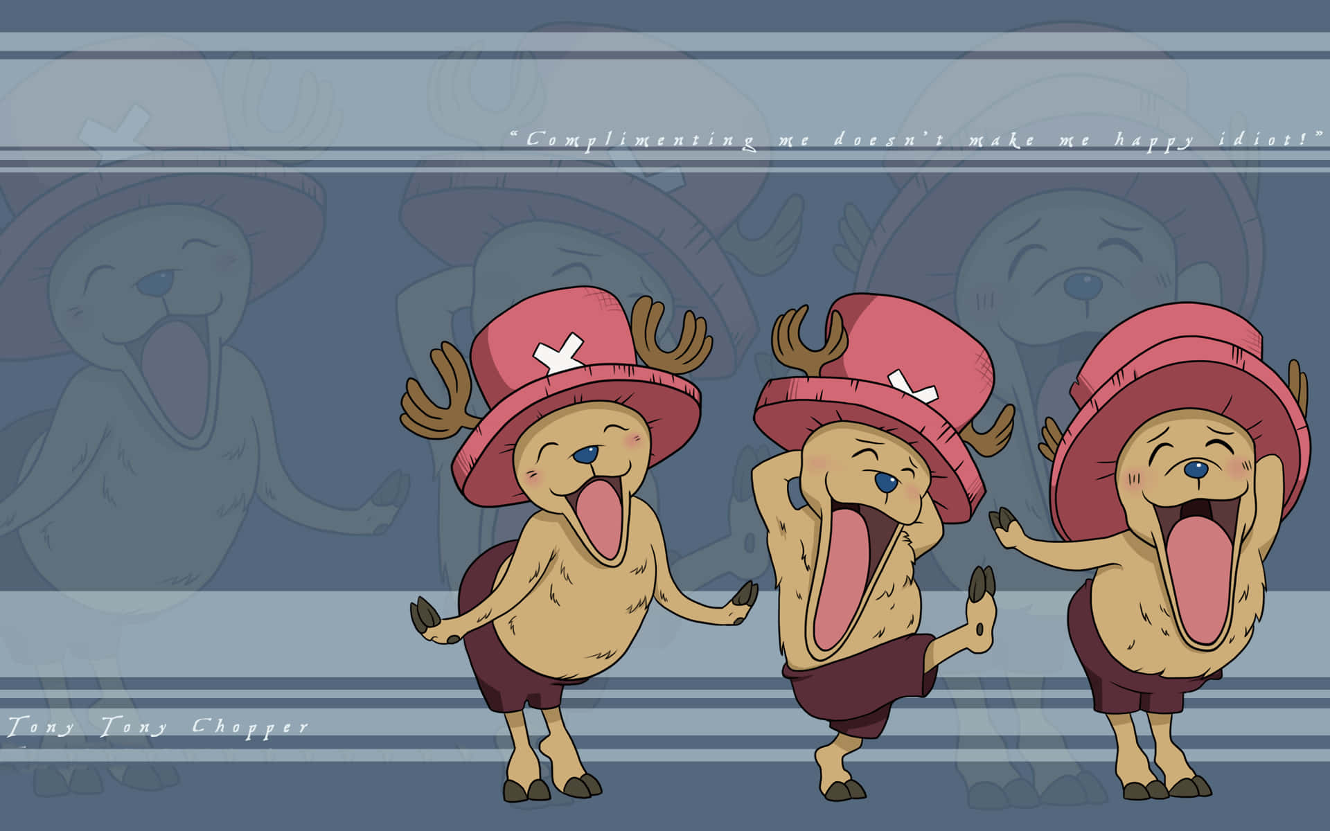 One Piece Chopper, reindeer, pink hats, Full HD Desktop Wallpaper